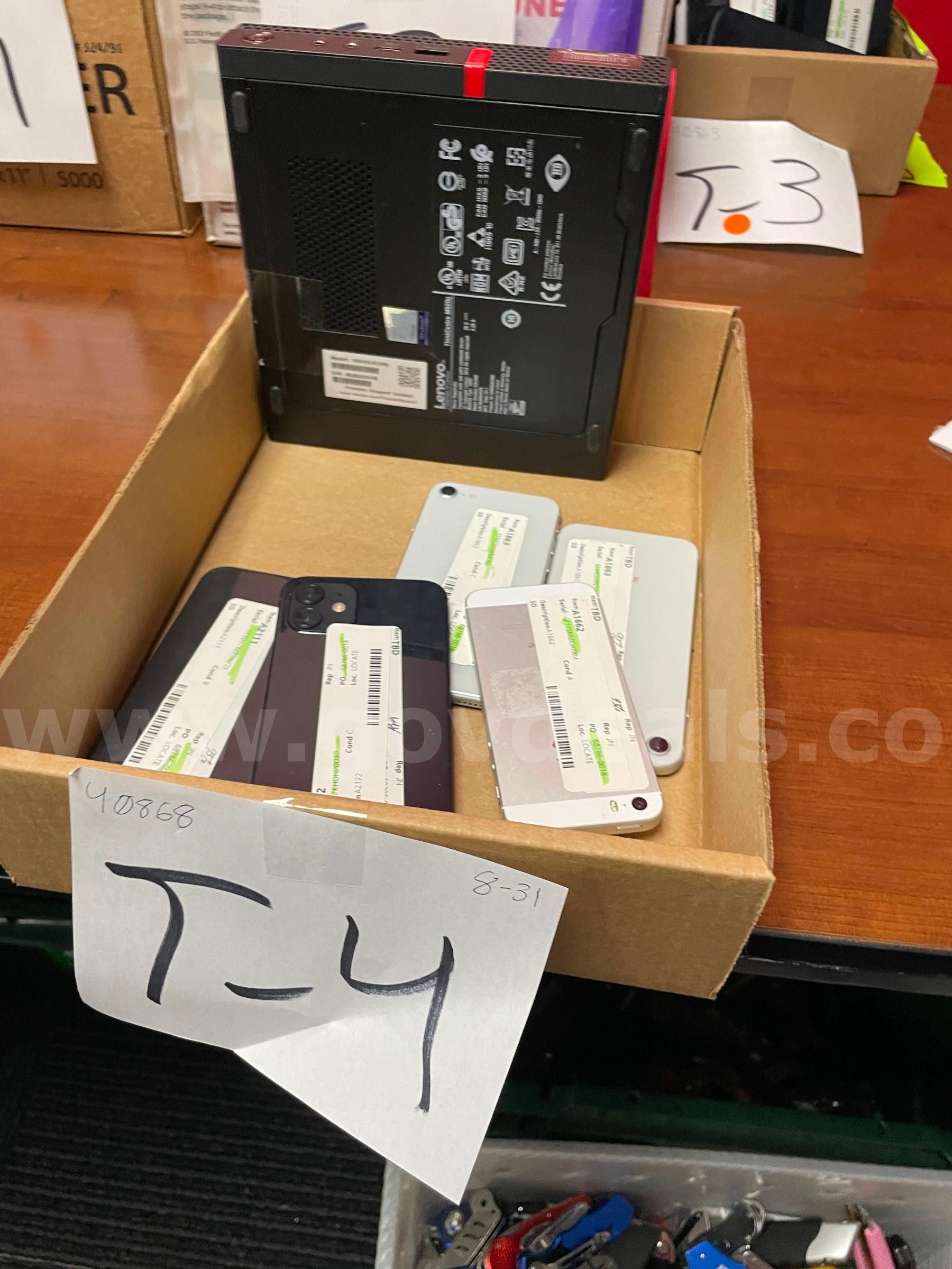 Lot of (5) Cell Phones and a Lenovo M920q