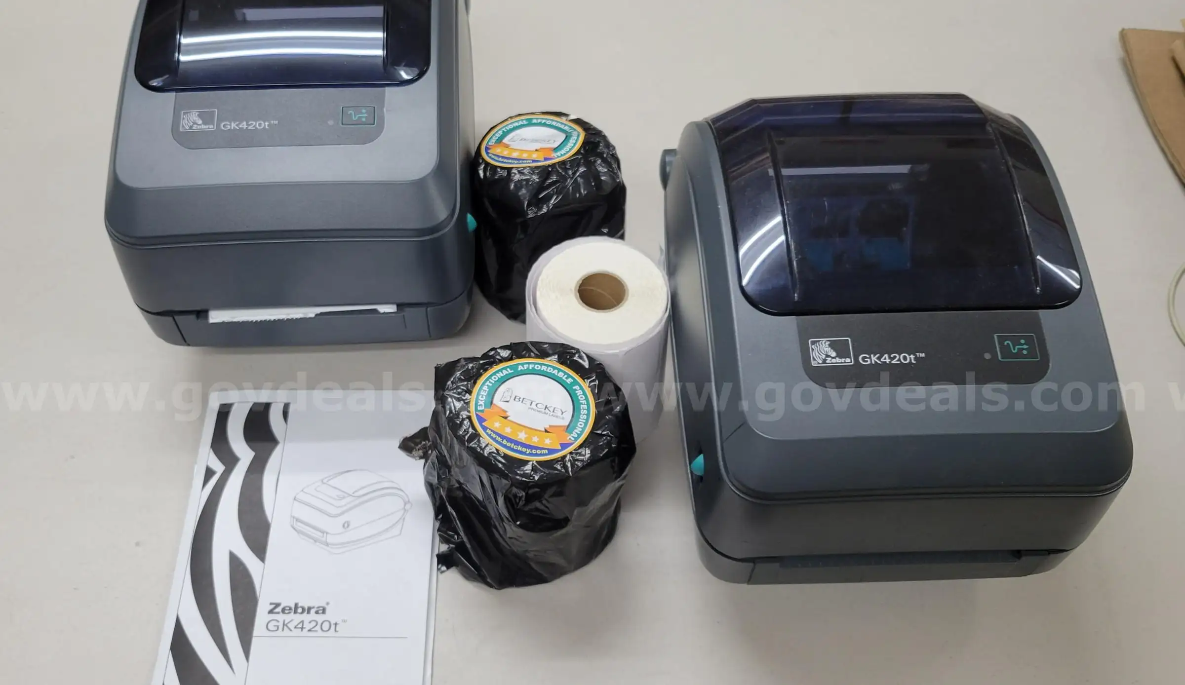 LOT OF 2 PRINTERS AND LABELS - NO POWER CORDS INCLUDED