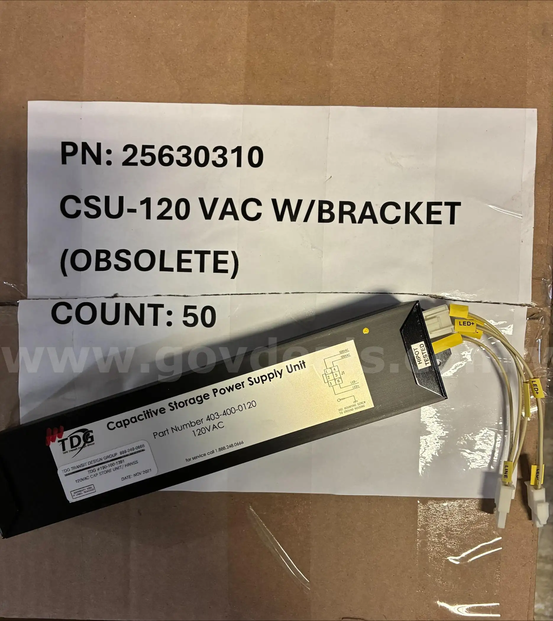 256303310 120 Vac w Bracket Quantity 50 units.