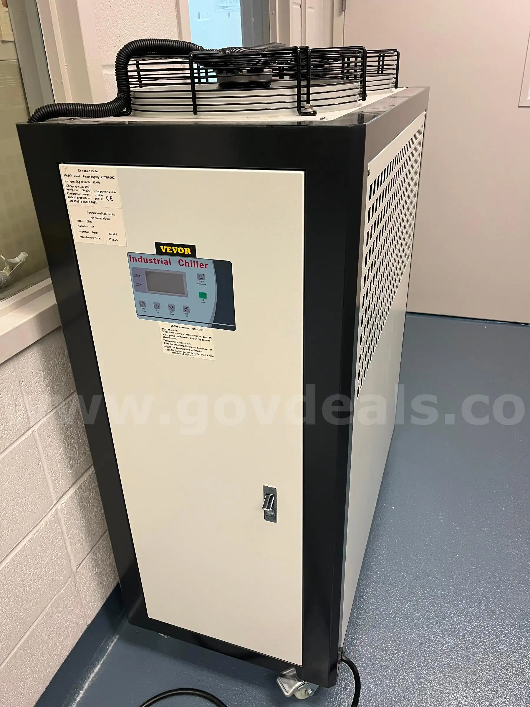 VEVOR Air Cooled Water Chiller 5 Ton Portable