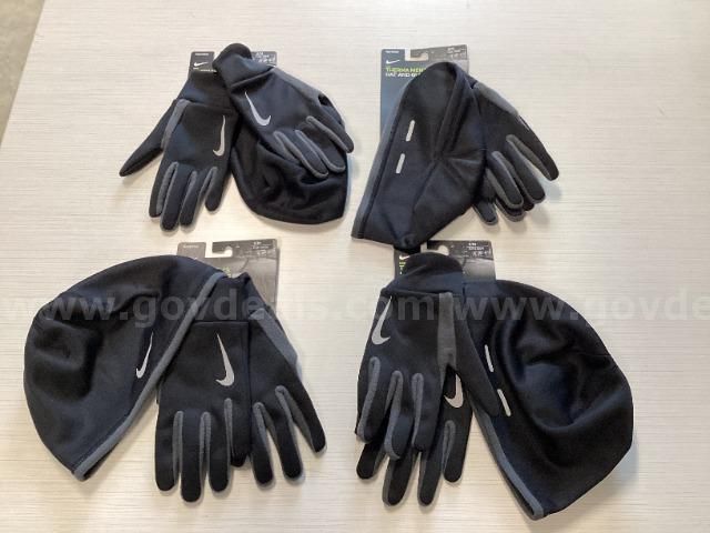 Lot of 4 Nike Therma Hat and Glove Set
