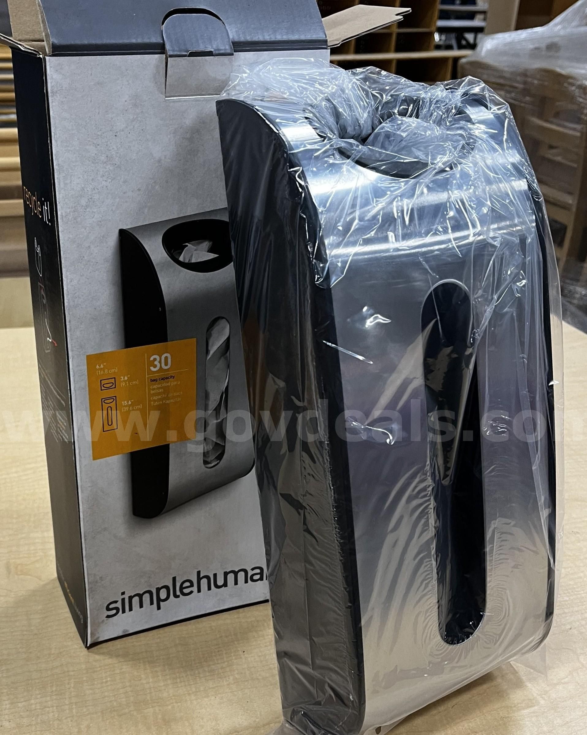 **** 1 UNIT SIMPLE HUMAN BRUSHED S.S. WALL MOUNT GROCERY BAG DISPENSER **** (I)