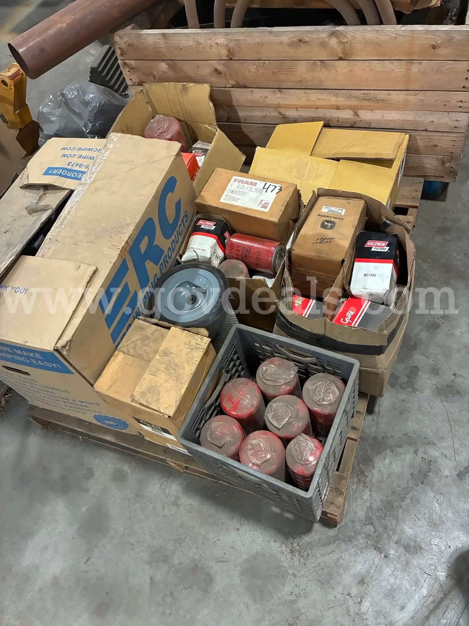 Pallet of misc. autmotive air oil and fuel filters