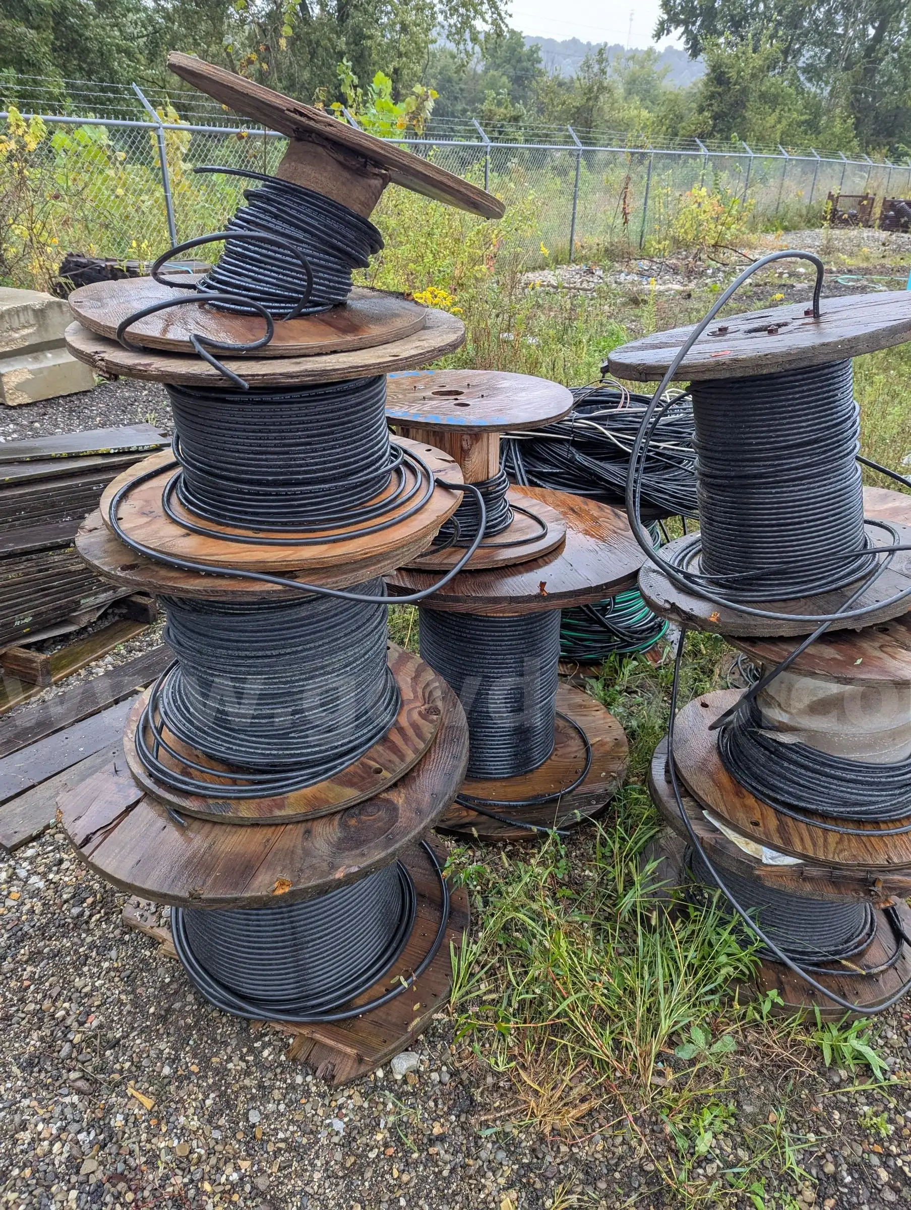 Multiple spools of copper wire