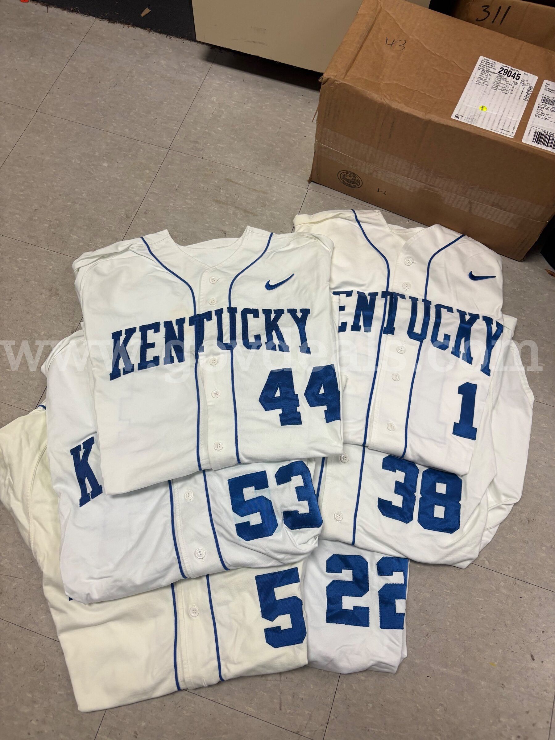 Kentucky Baseball Jerseys- #’s 44 53 22 5 38 1