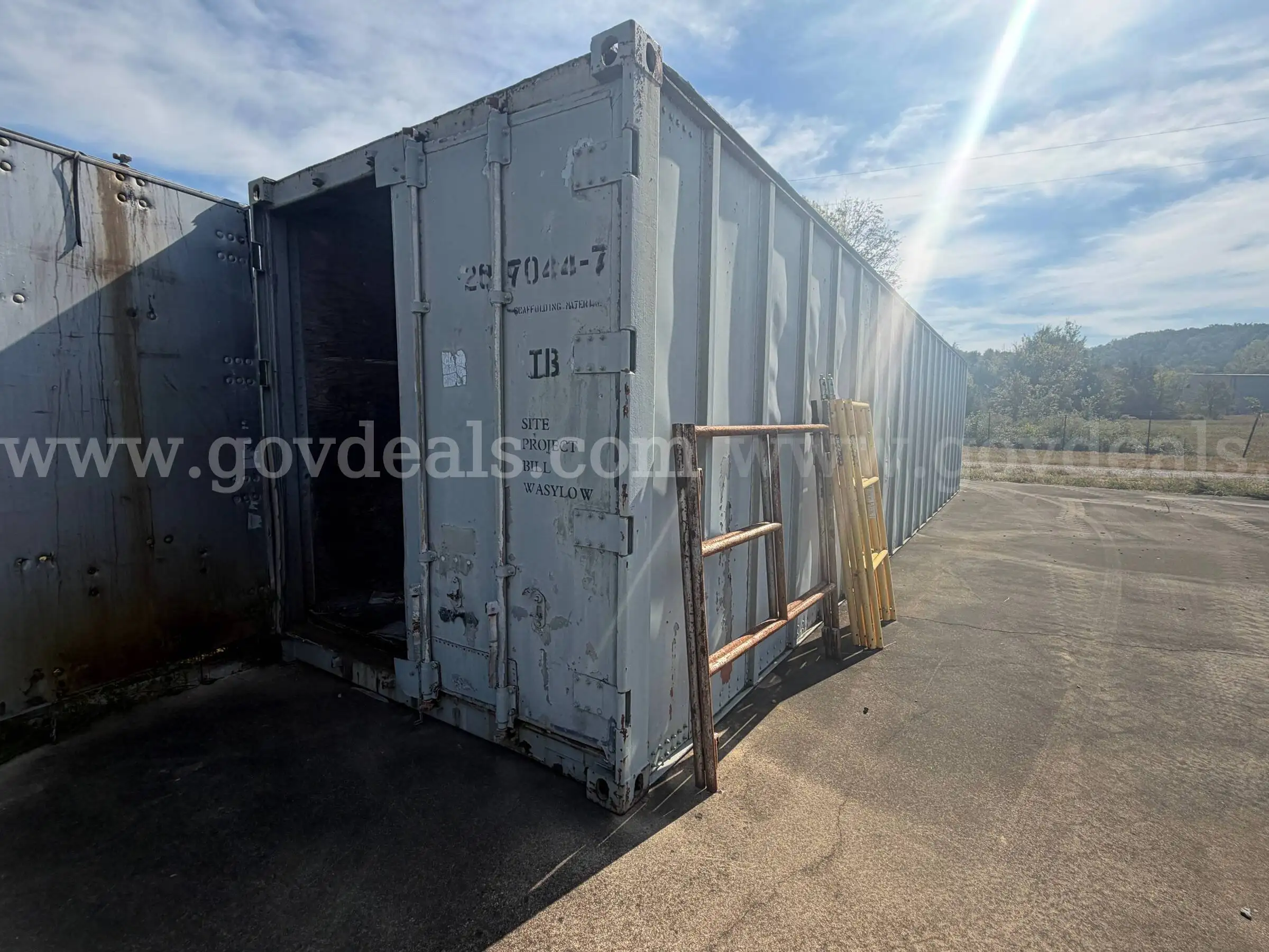 40 FT. CONTAINER (1 EA) WITH MISC SHEET METAL MATERIAL INSIDE
