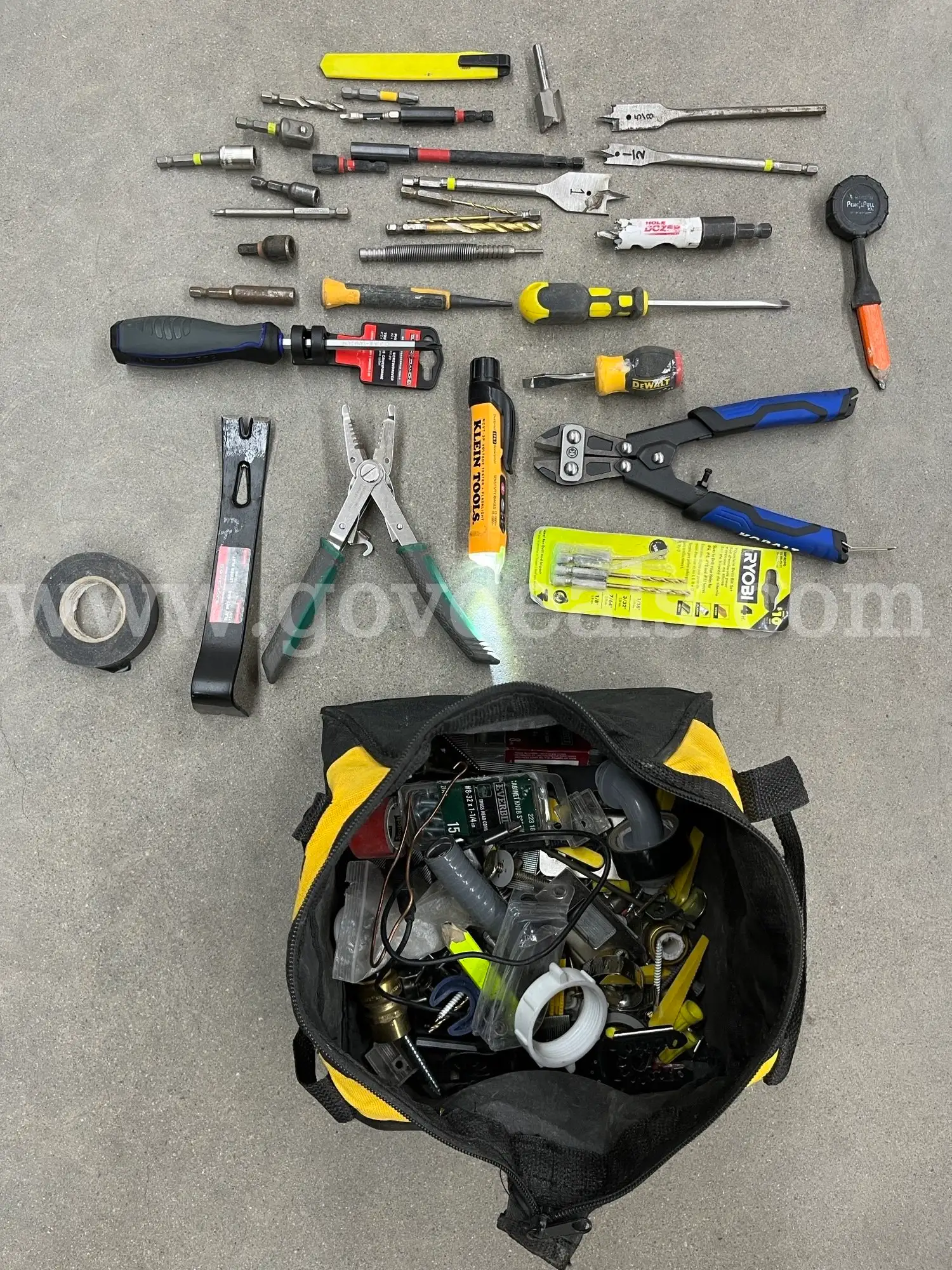 Misc. Hand tools Klein Kobalt. Magnetic trailer lights and electrical connectors. Motorola handheld