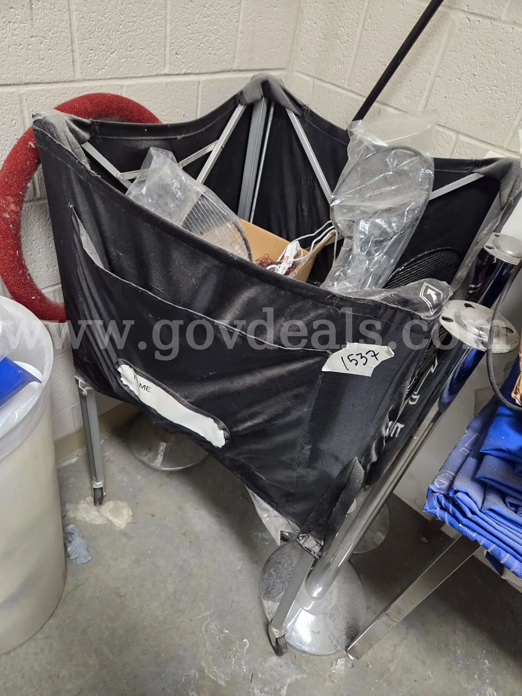 Equipment Cart with Badmiton Racks Nets and Volleyballs included