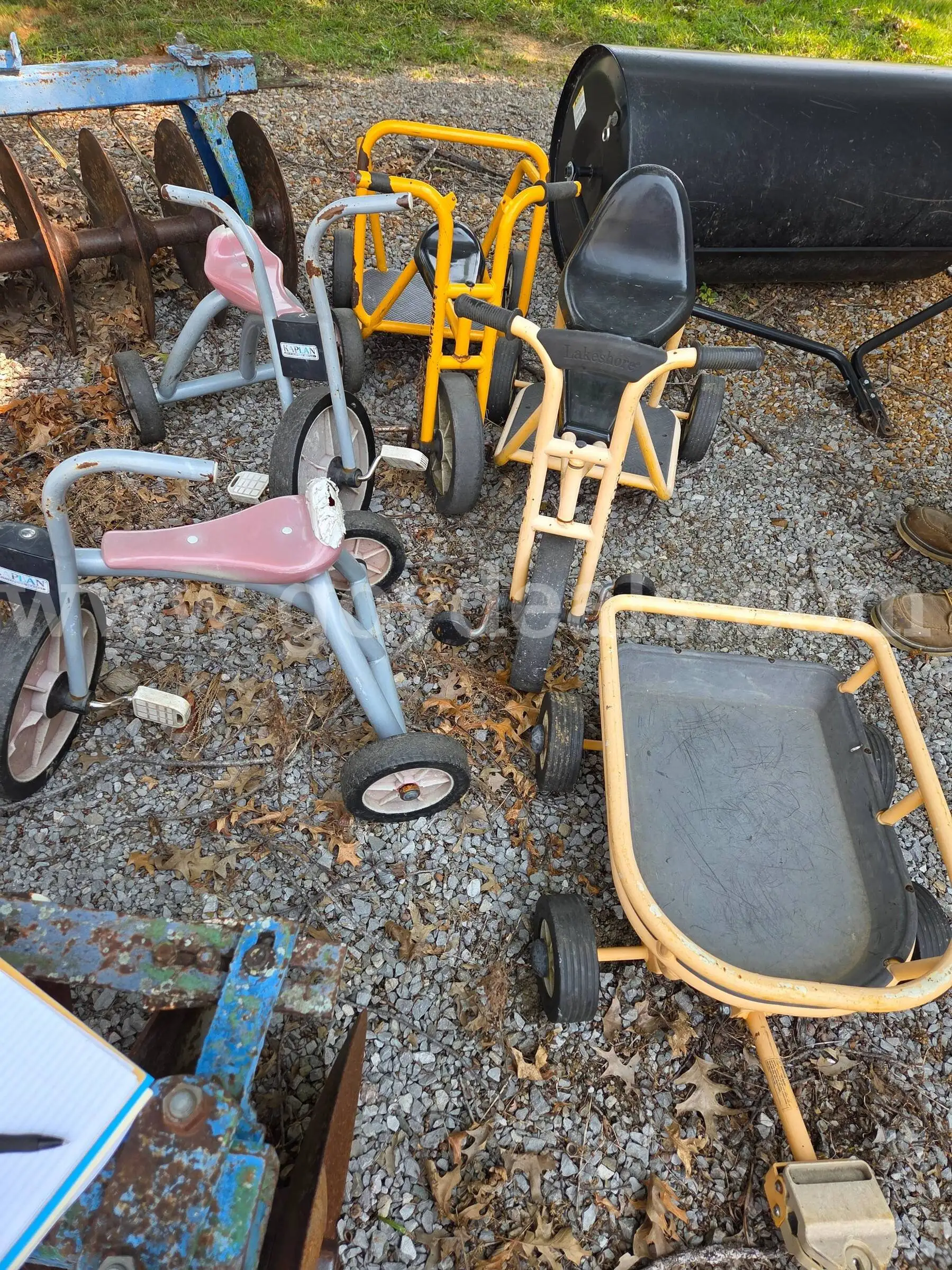 4 Preschool Trikes and 1 Little Wagon