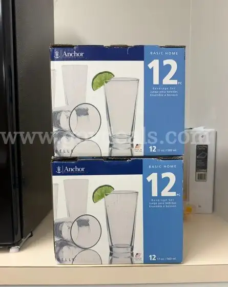 Anchor Drinking Glasses (qty is 22 glasses) NOTE - ITEMS ARE LOCATED AT CARMI IL CAMPUS