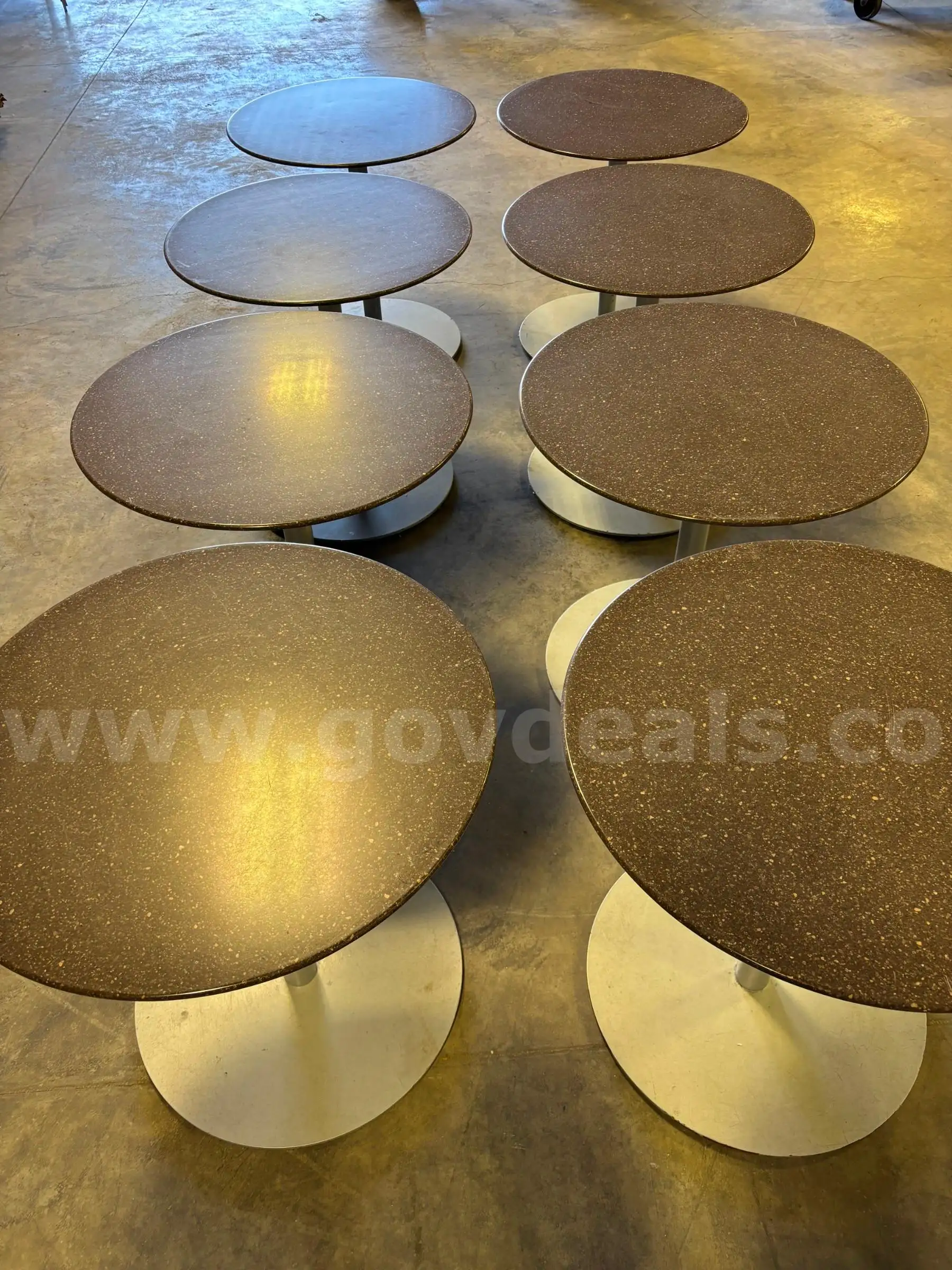 Lot of 30-inch Round Tables Used.