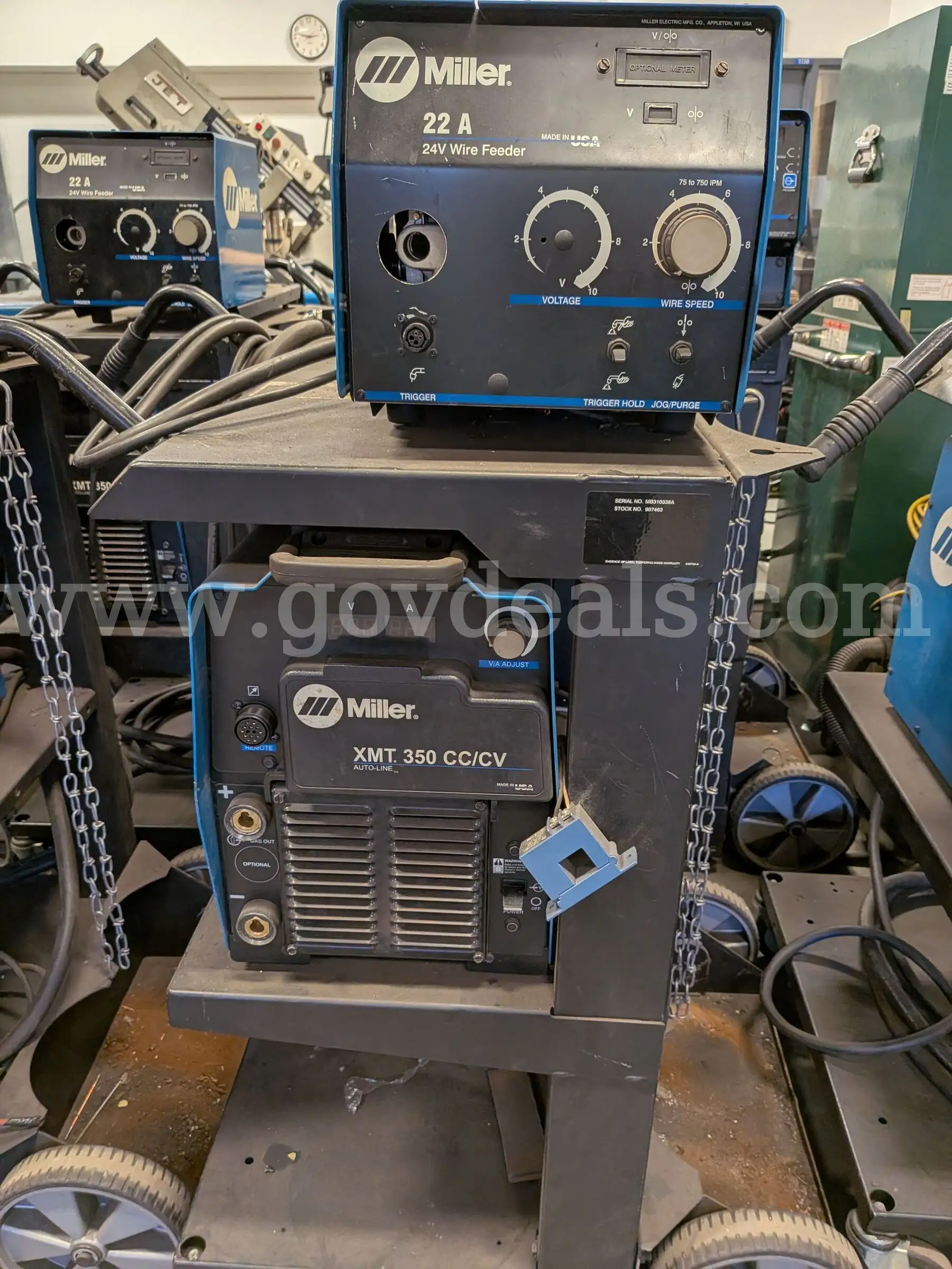 #4 Miller XMT 350 CC CV Welder w Wire Feeder