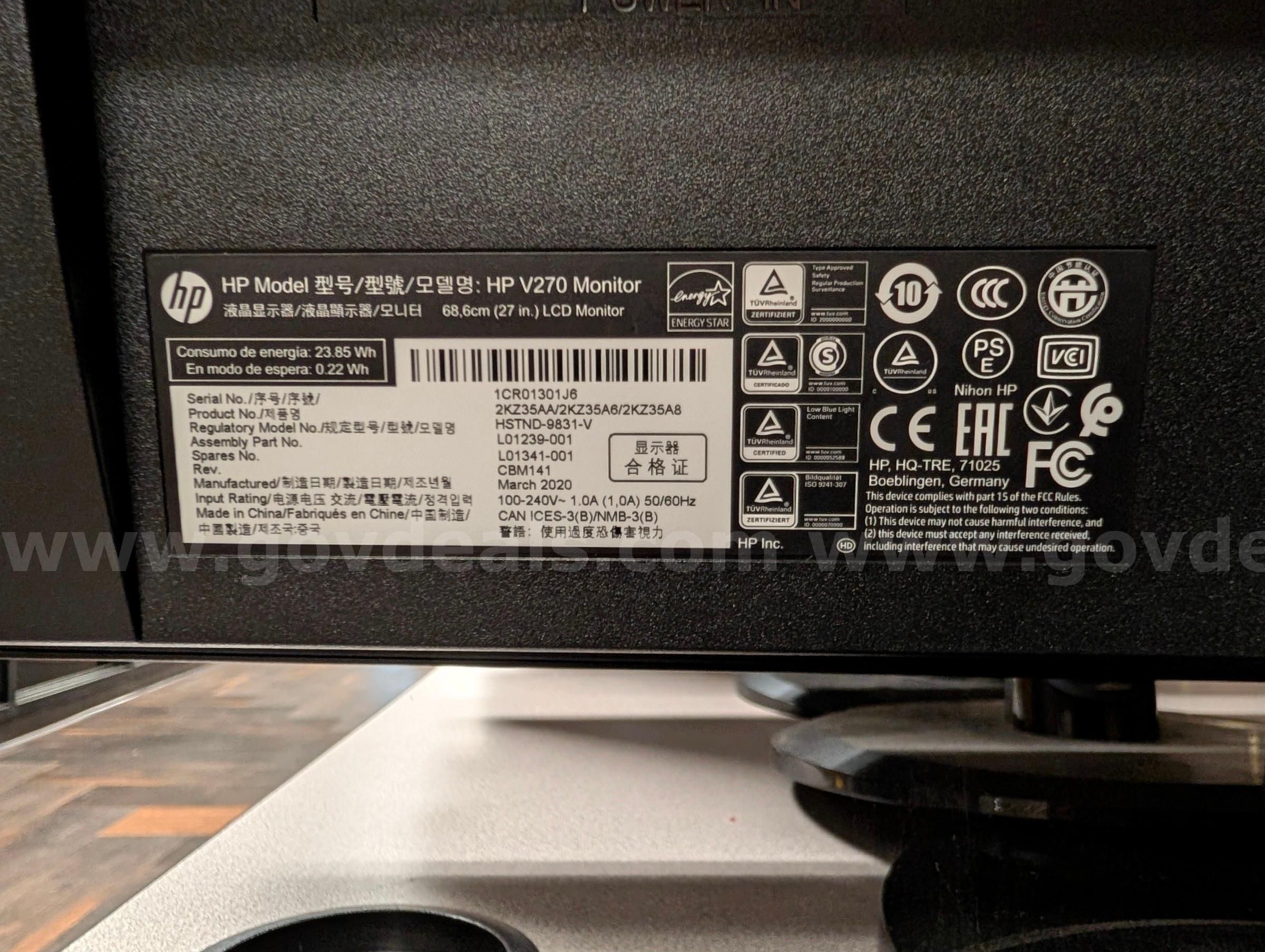 Lot of 27 1080p Computer Monitors (Qty 6)