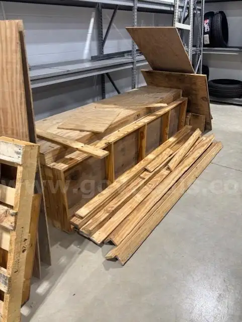 Wood from dismantled shelving