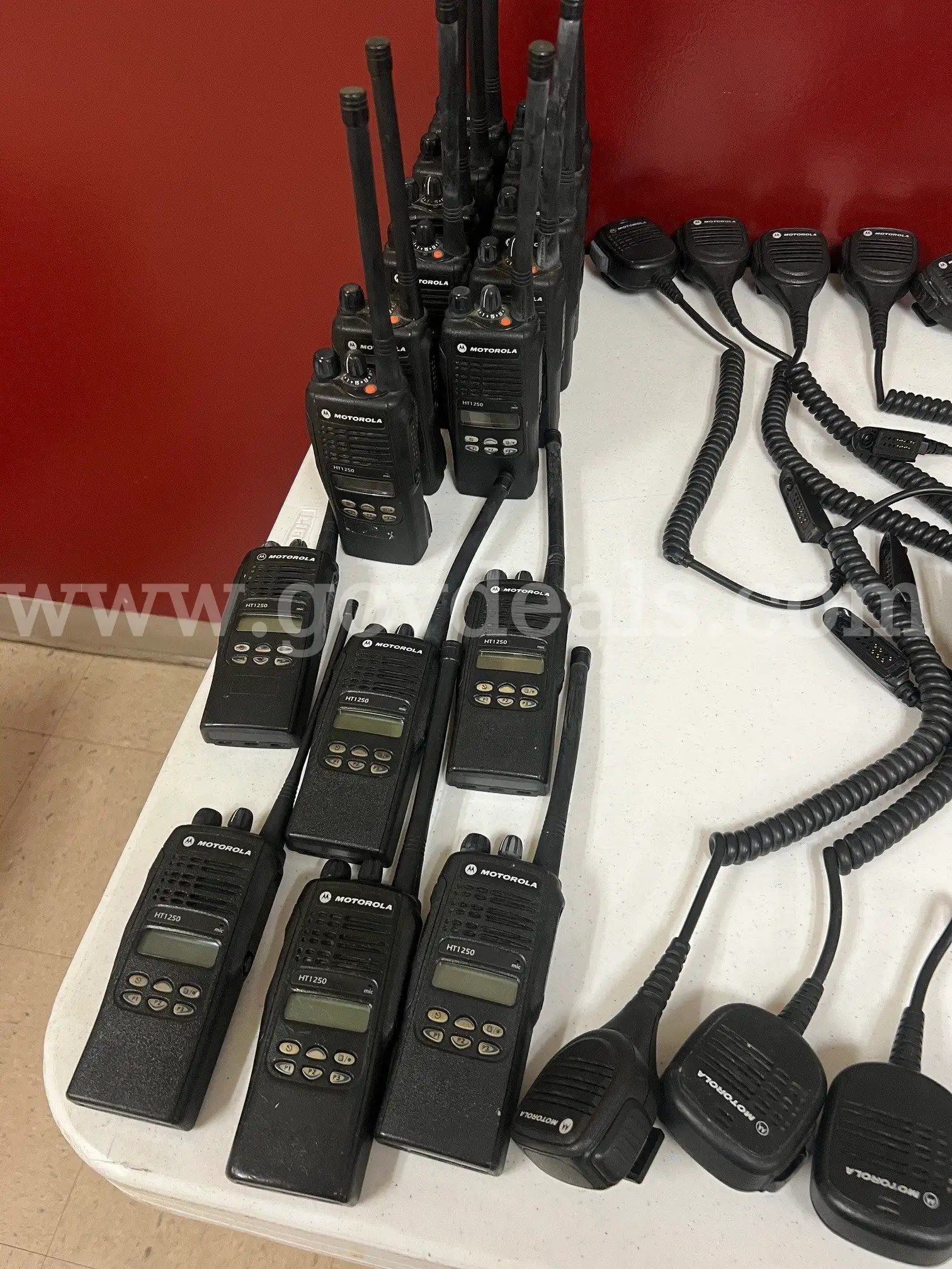 LOT of Motorola VHF Portable Radios Chargers & Mics