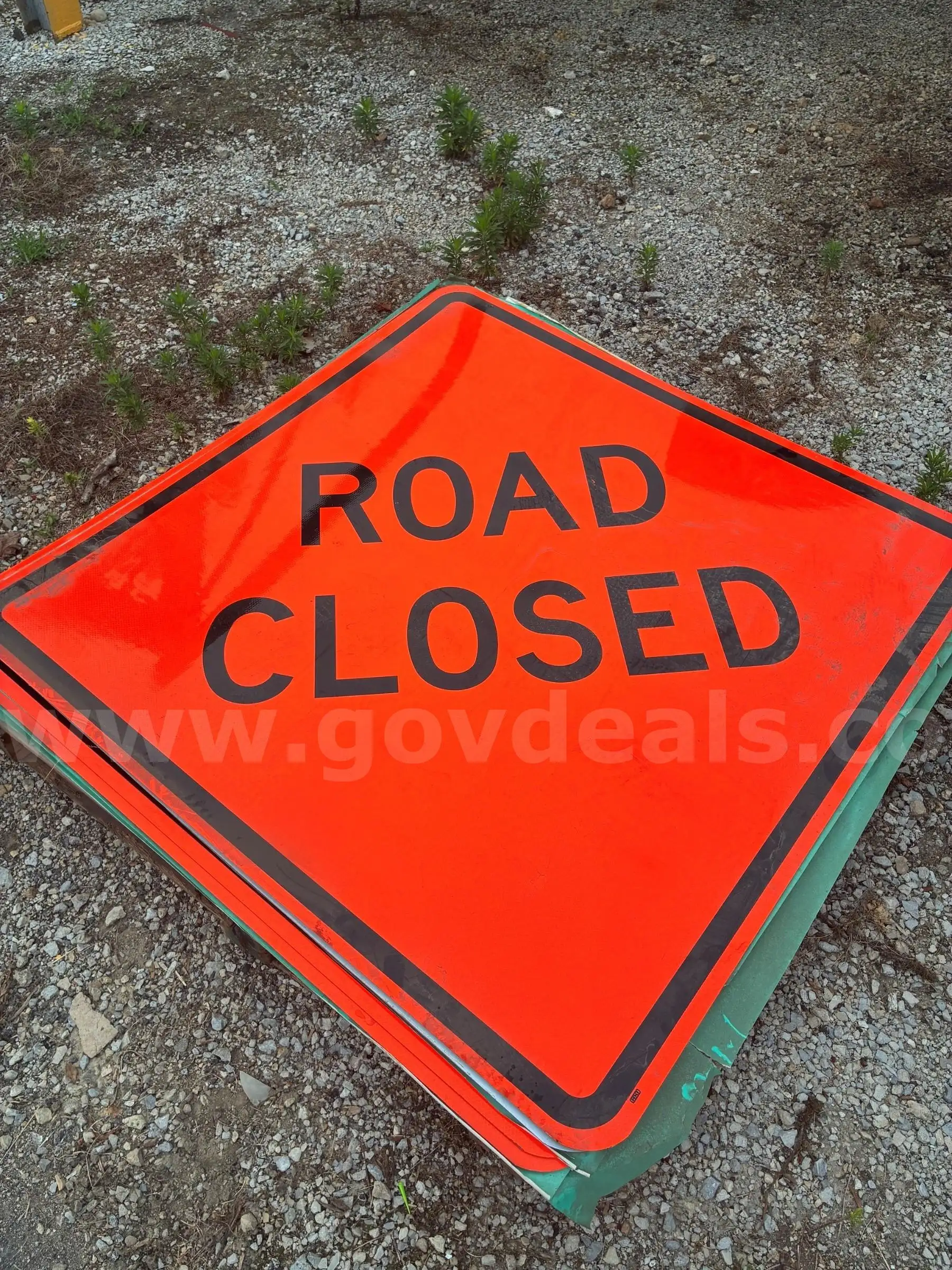 Road closed signs