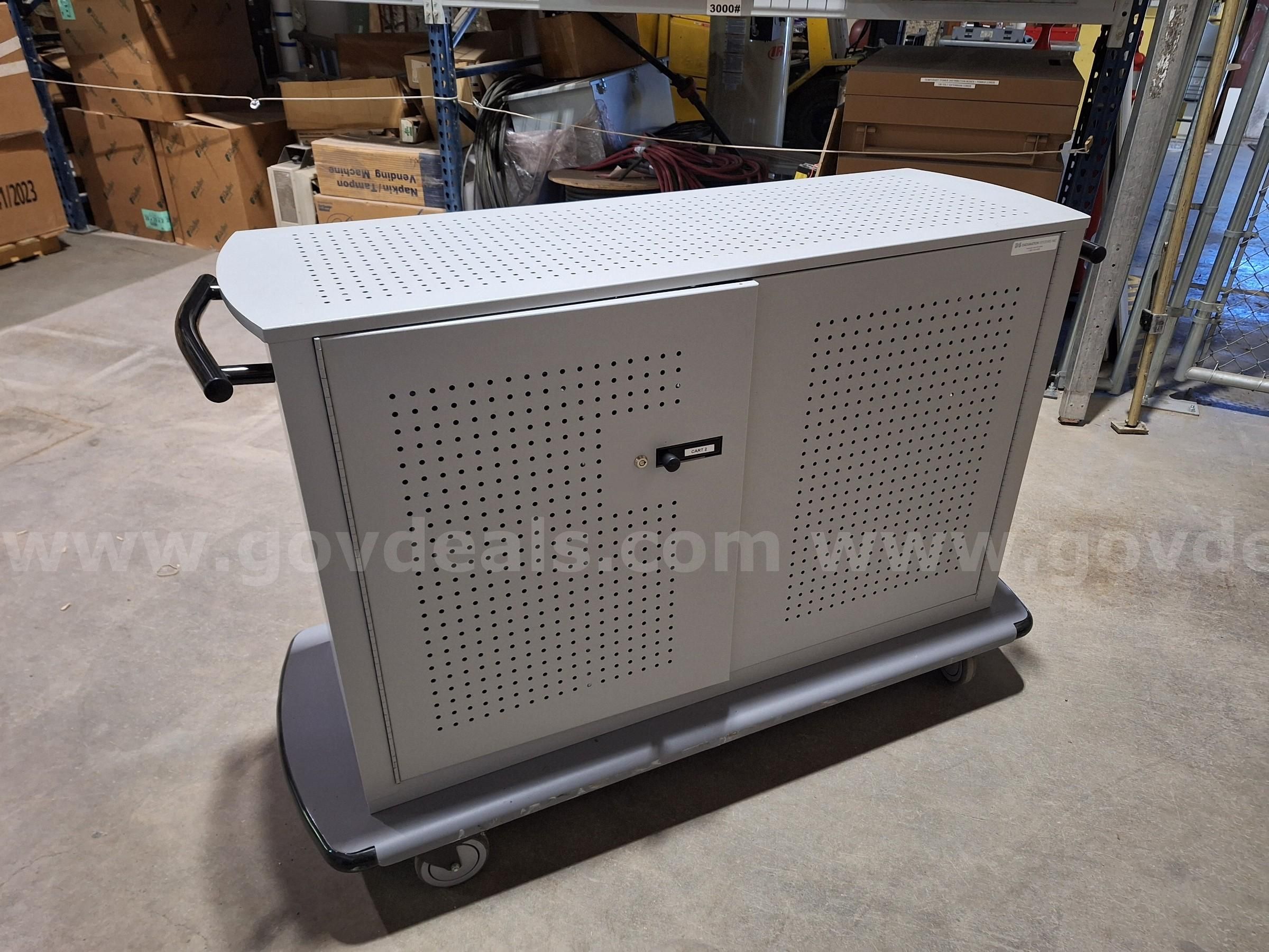 Large Laptop Charging Cart - Locked Open No Key