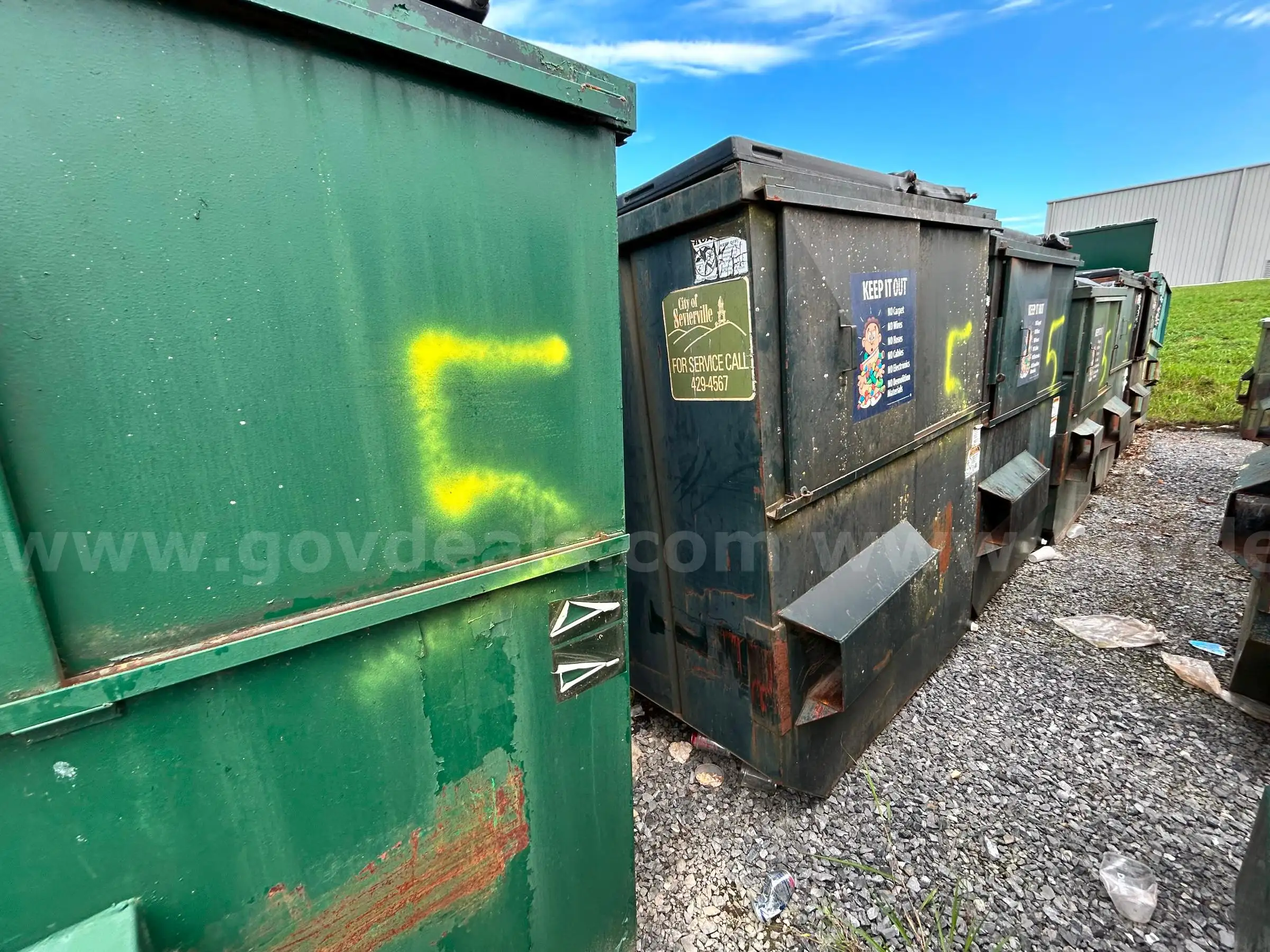 1 Lot of (7) Metal Dumpsters - LOT 5 - Total of (7) Sold in One Auction