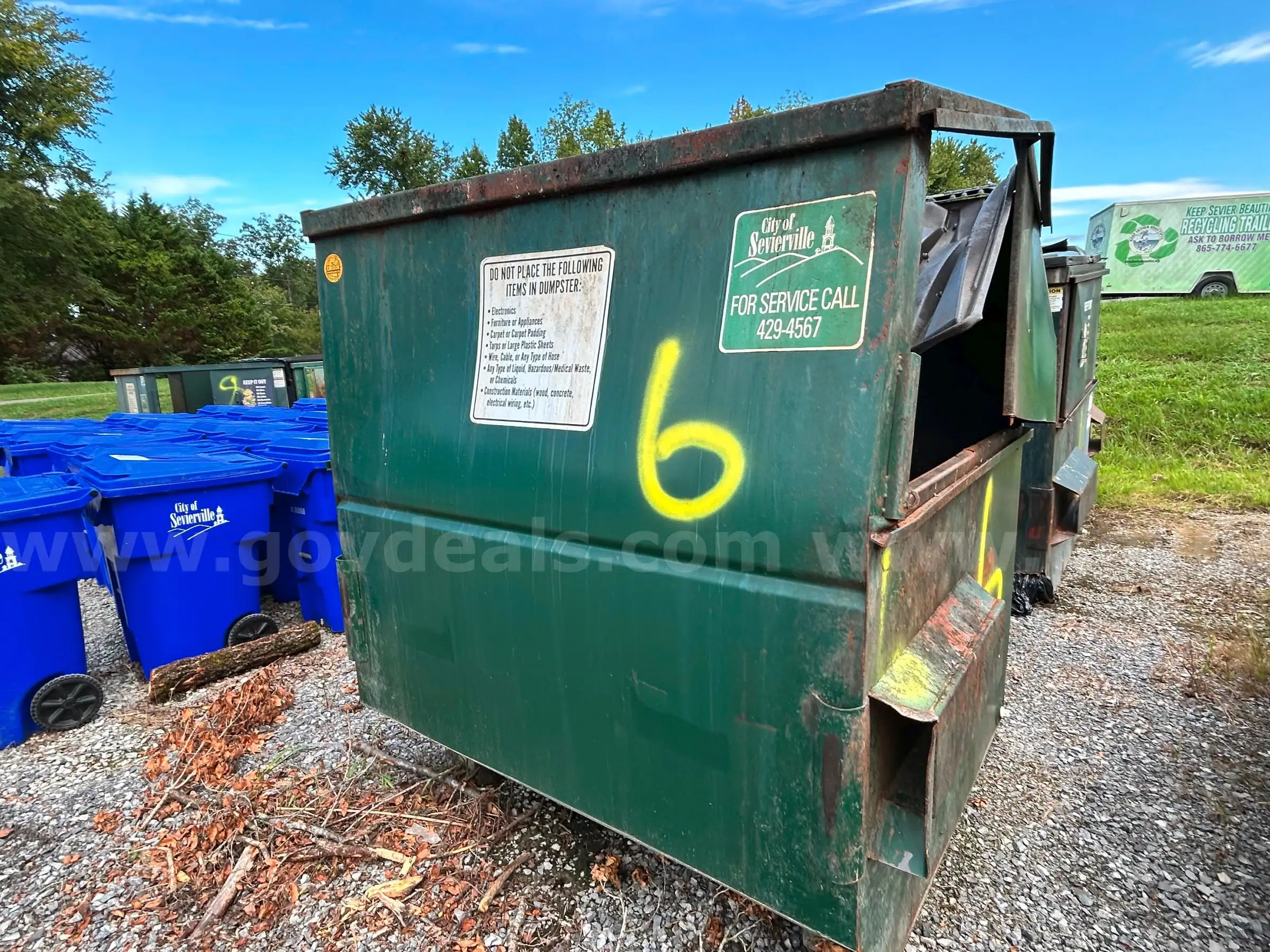 1 Lot of (3) Metal Dumpsters - LOT 6 - Total of (3) Sold in One Auction