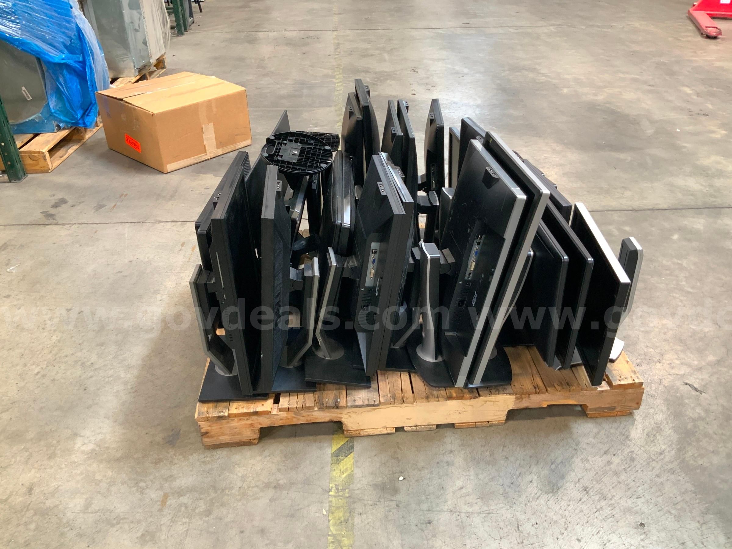 24 Assorted Monitors w stands