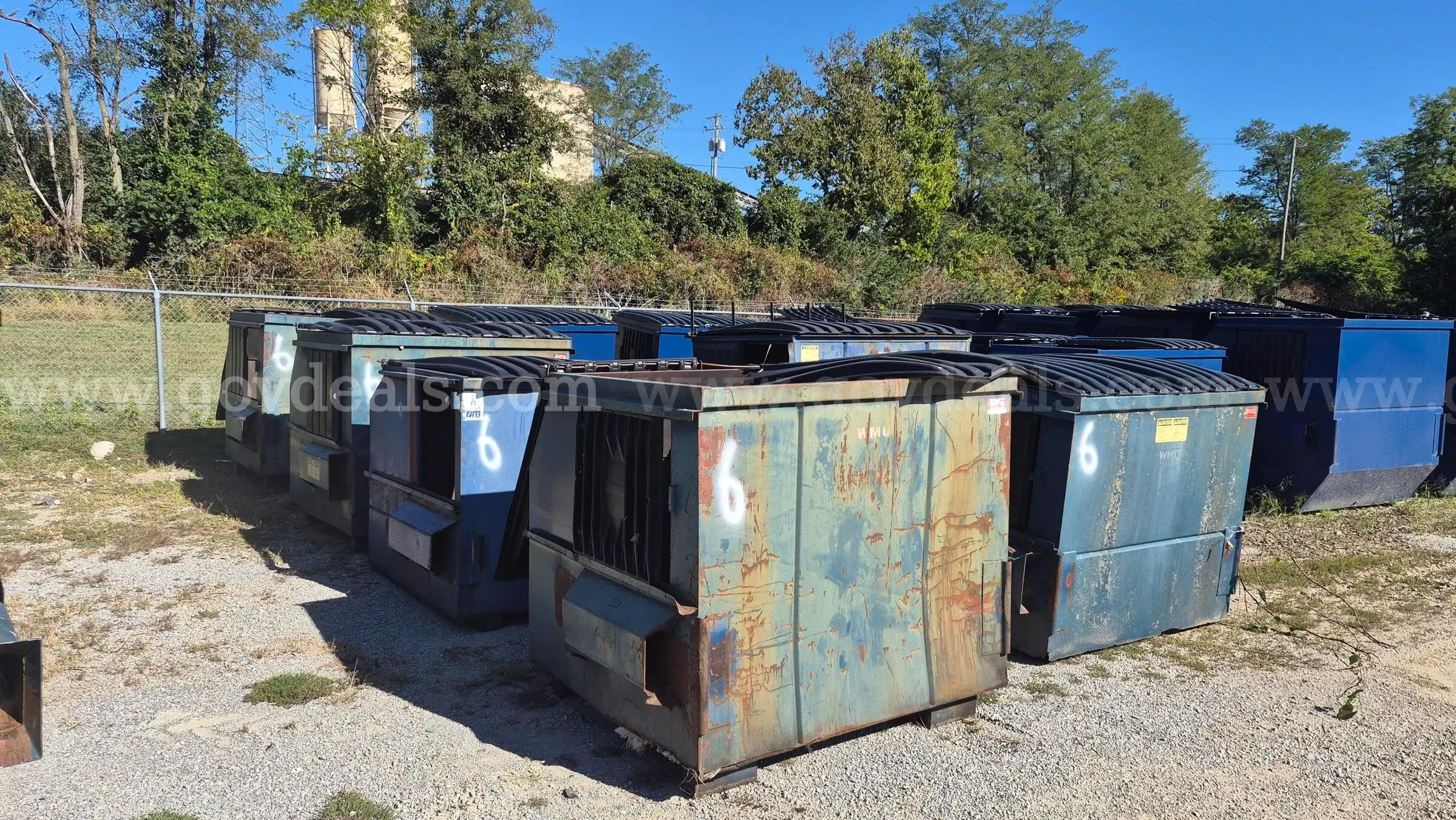 Six (6) 6 Yard Front Load Dumpsters