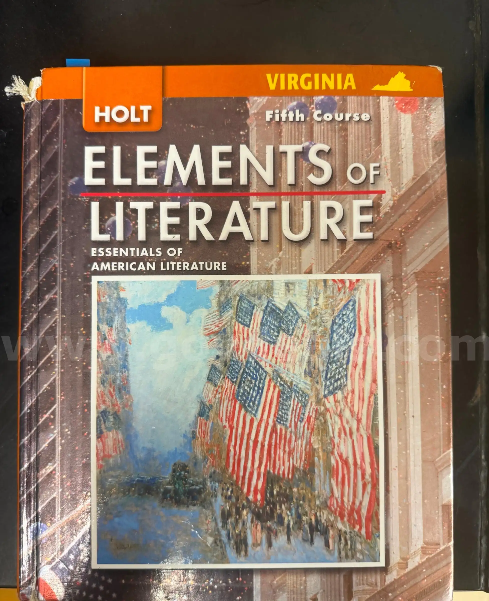 Holt Elements of literature textbook and workbook - 5th course (orange)