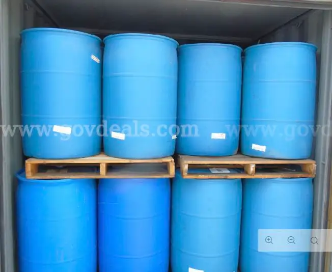 Sixty-five (65) new 55-gallon blue poly drums reported to be in good working condition.