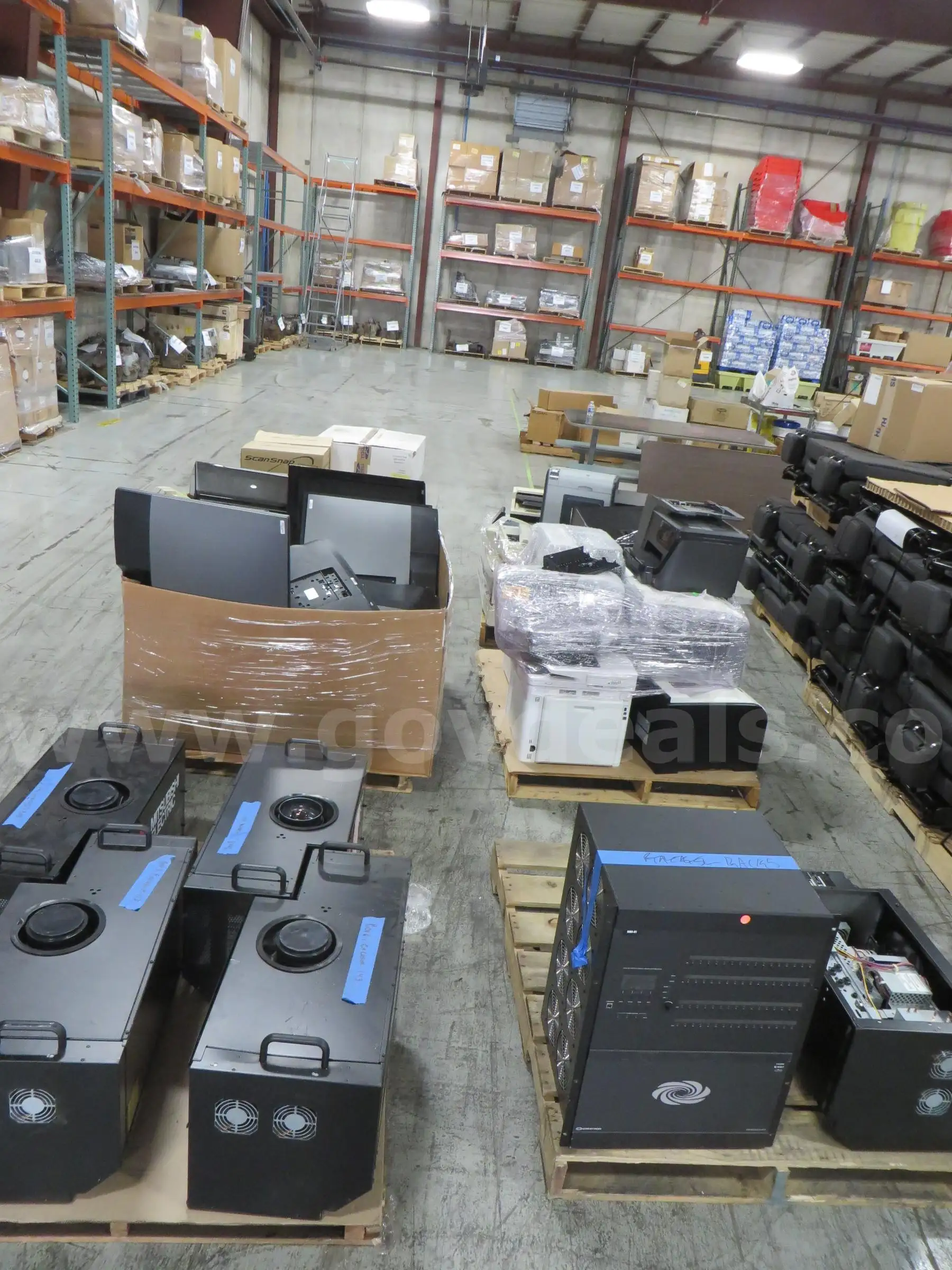 6 pallets All-In-Ones Crestron digital media switcher Mitsubishi projection engines and more