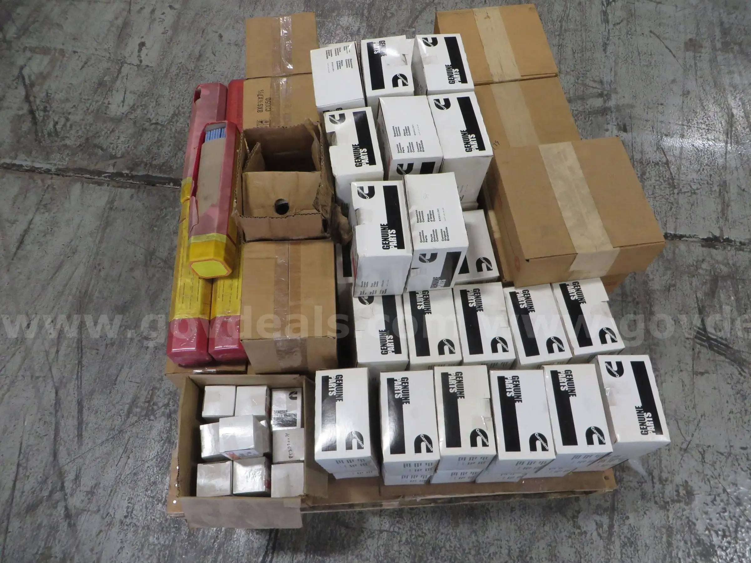 1 pallet thermostats fan belts welding rods and more