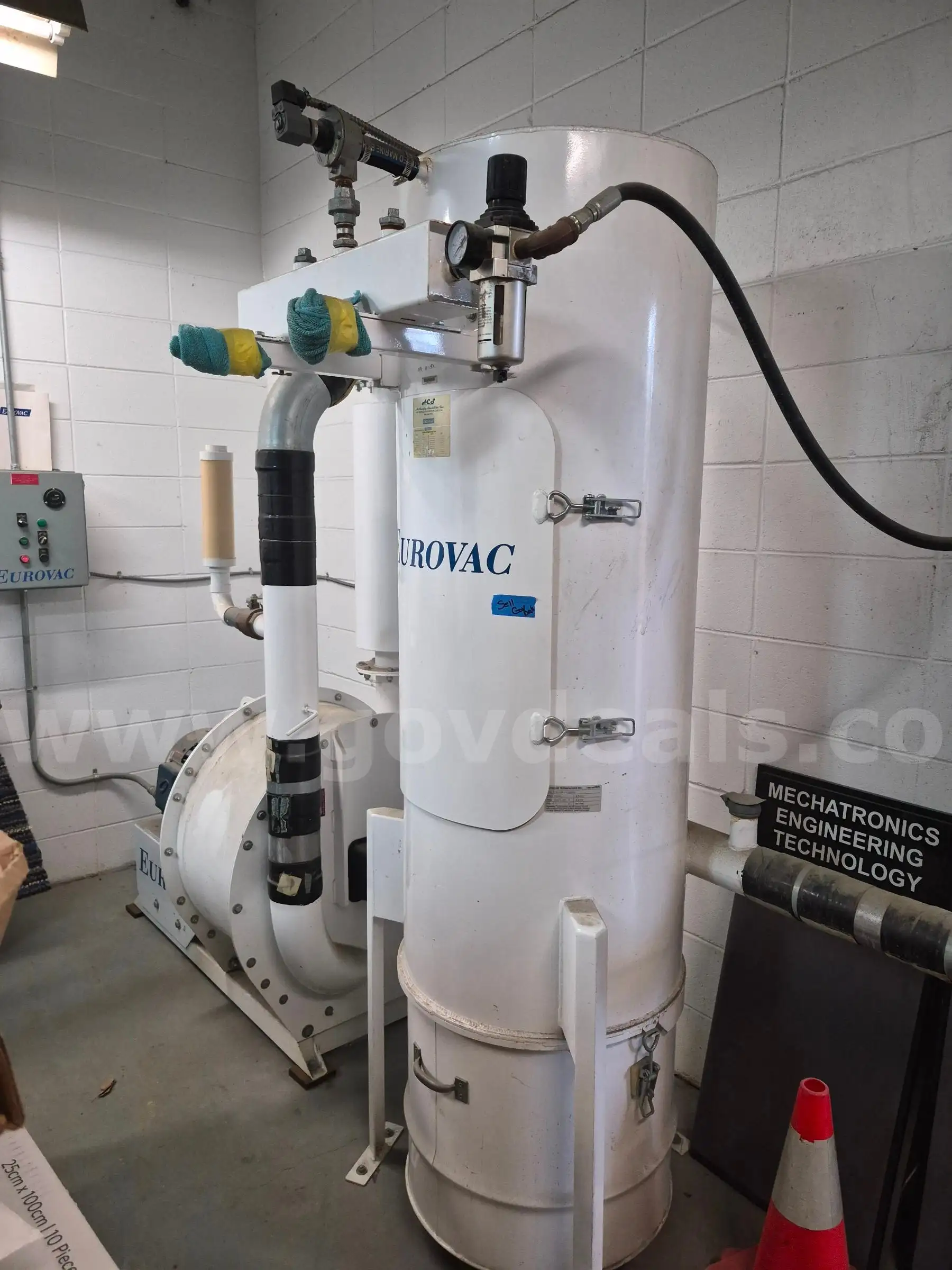 Eurovac 15 HP Central Industrial Vacuum System 208V 3-Phase (Includes Piping & 8 Drops)