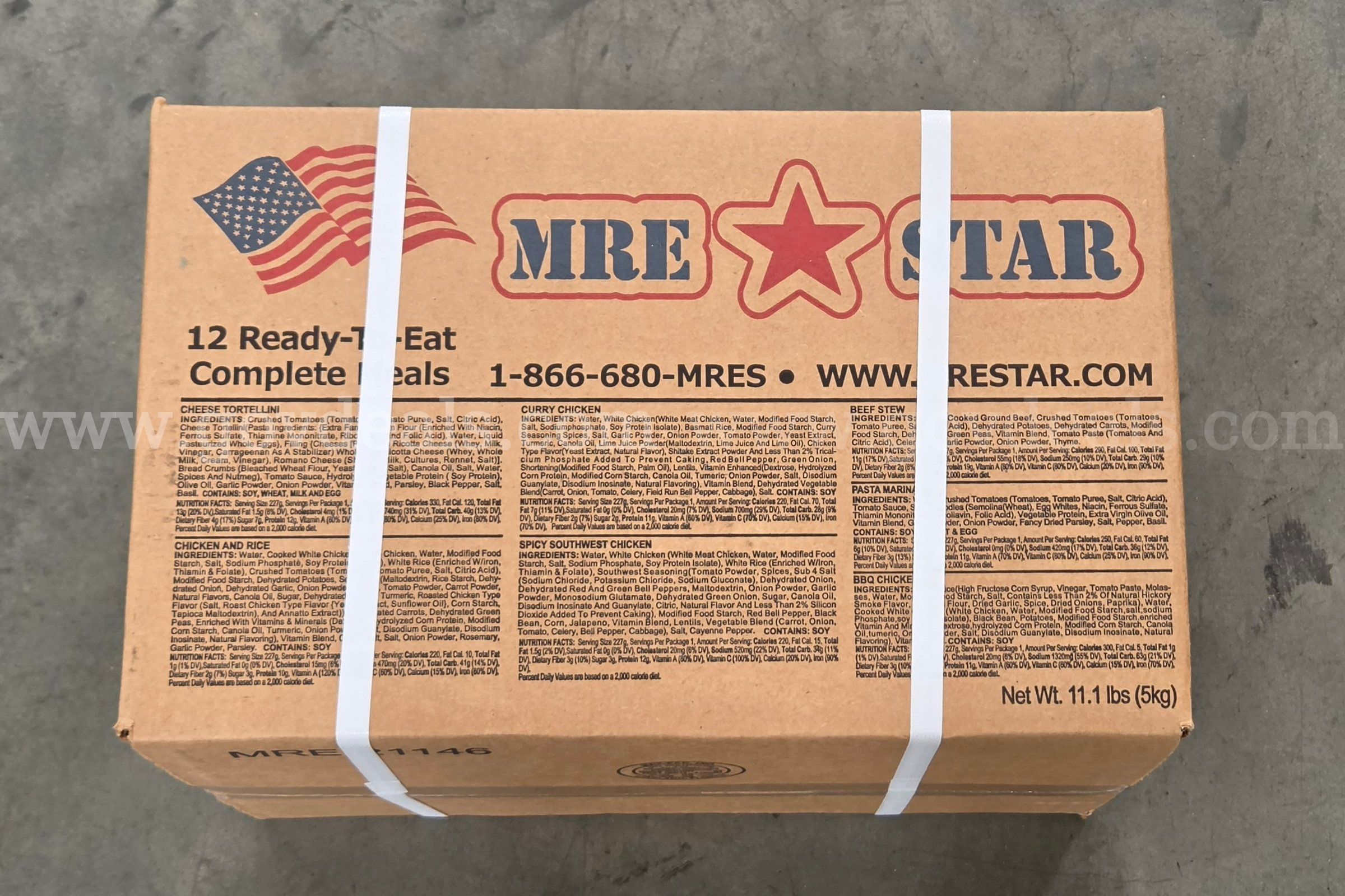 MRE STAR 12 Ready-to-Eat Complete Meals (10 Cases) - Menu A2 Expired 6 13 2026