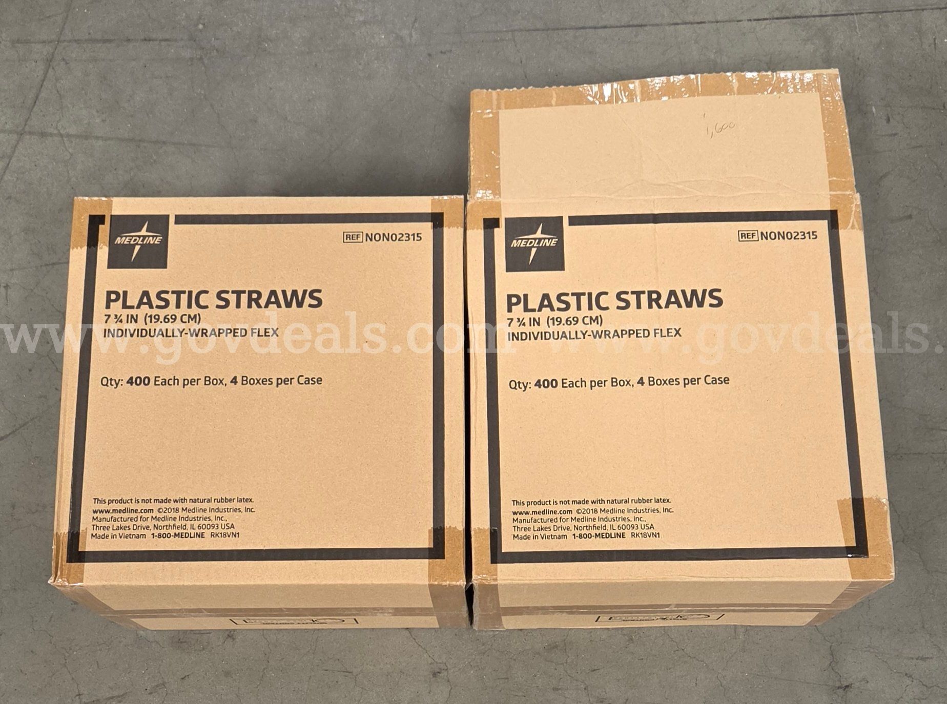 Medline Individually-Wrapped Flex Plastic Straws - 2 Cases (3 200 Total Count)