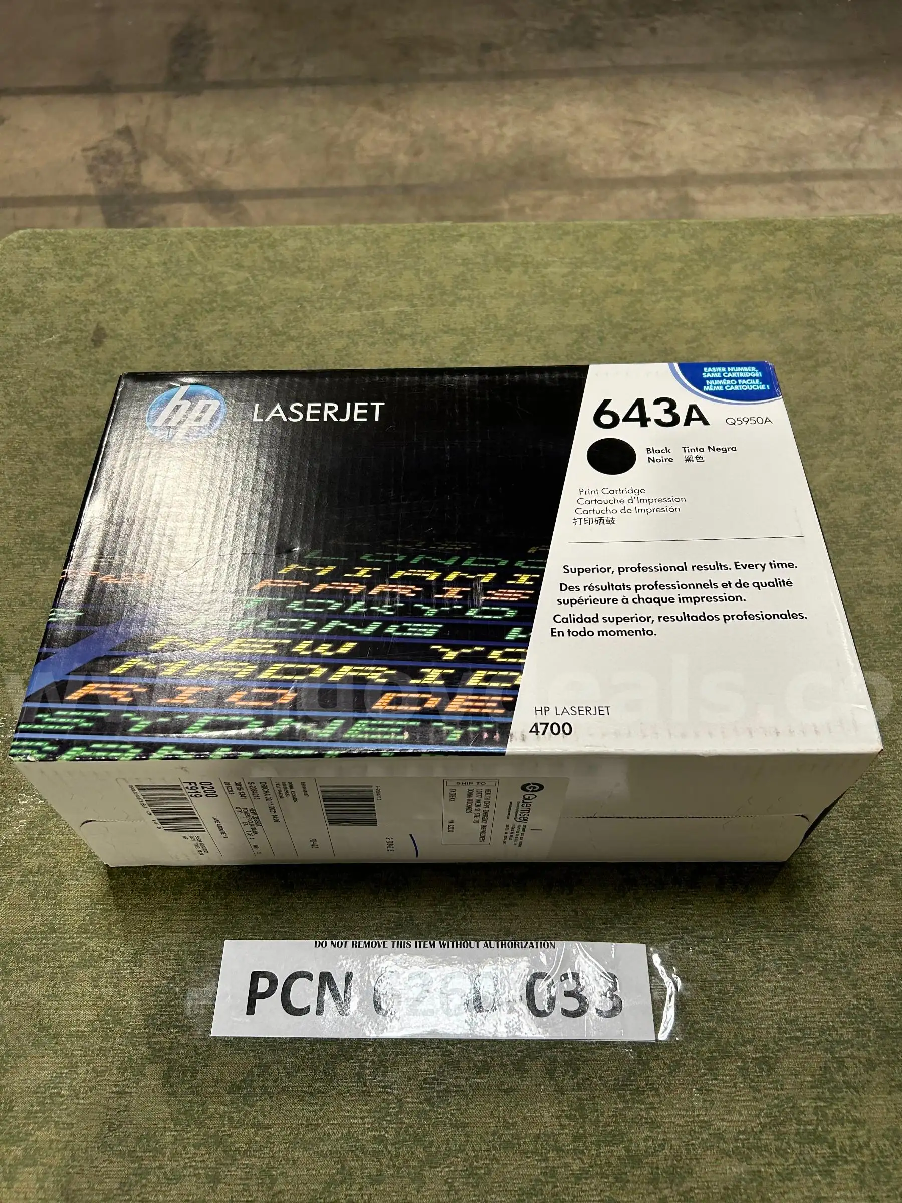 Toner Laser Jet HP 643A Q5950A Black