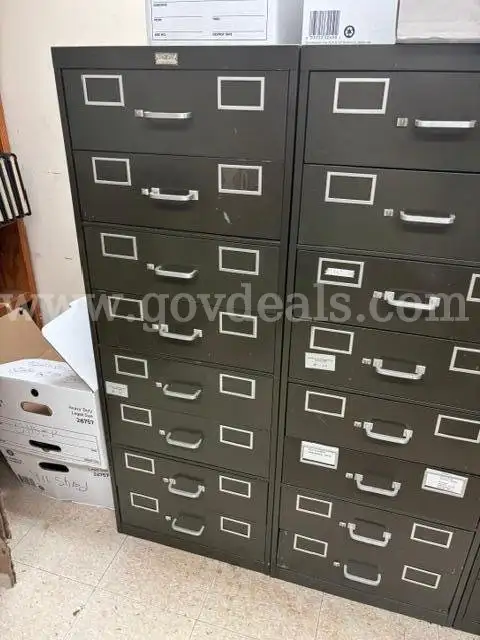 File Cabinet Dark Green 8 Drawer