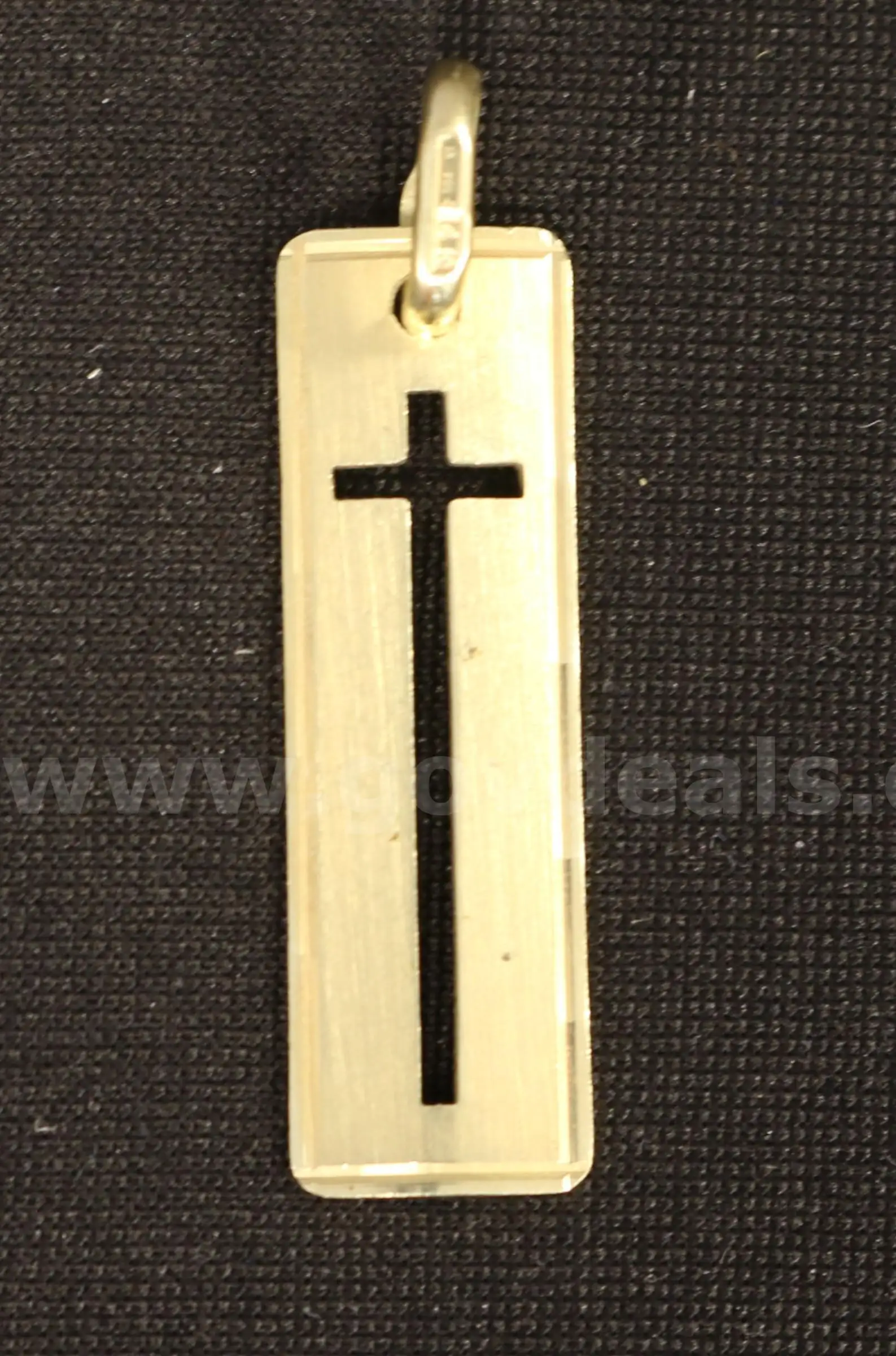 14K Yellow Gold Shadow Cross Design Pendant 3.2 Grams