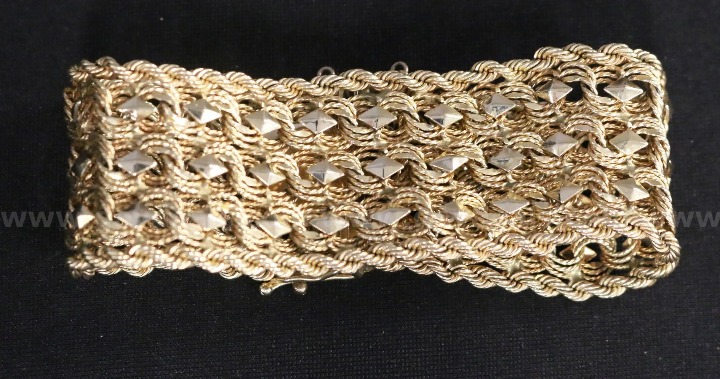 14K Yellow Gold Wide Multi-Strand Bracelet 49.3 Grams