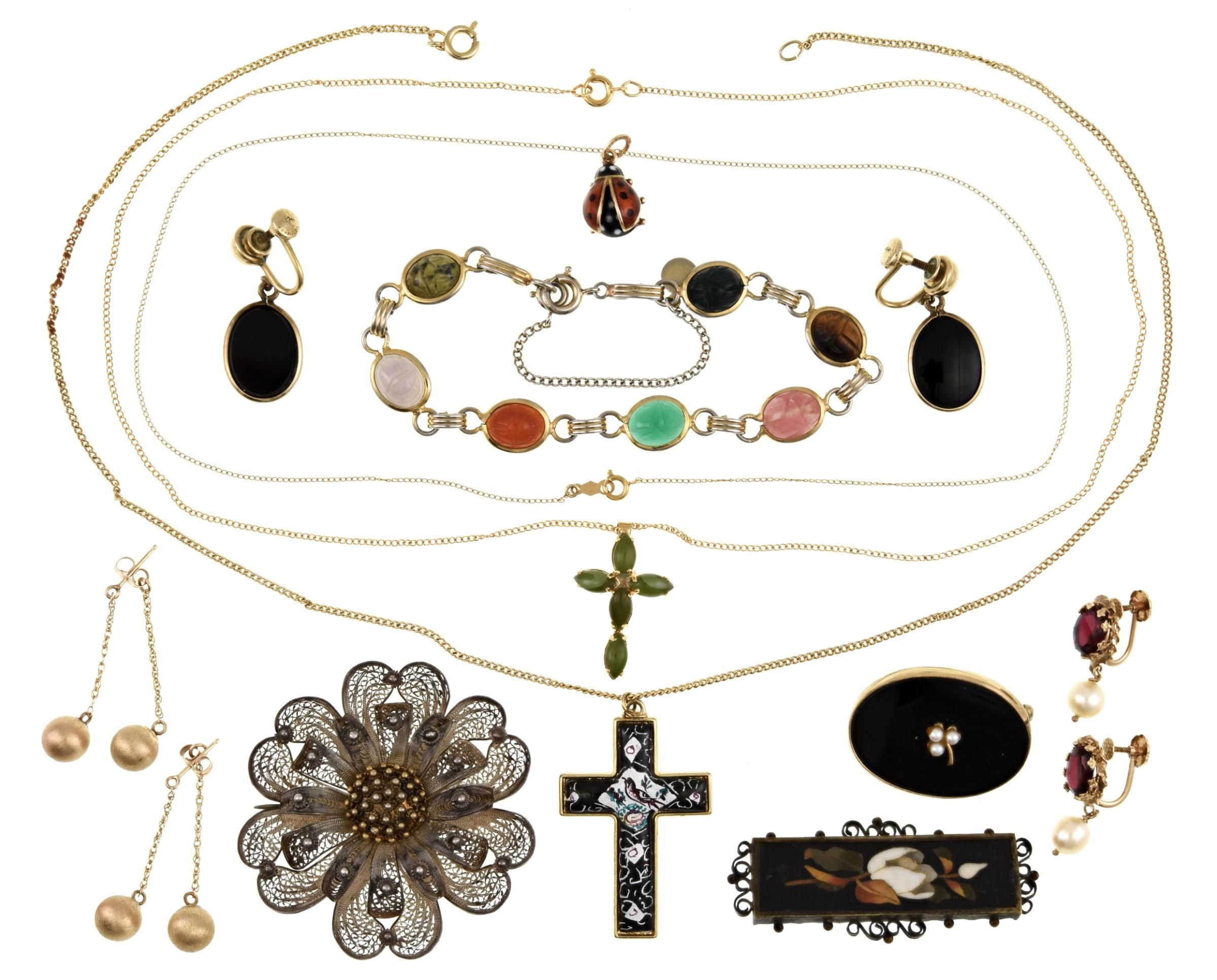 Gold Gold-Filled and Costume Jewelry Lot
