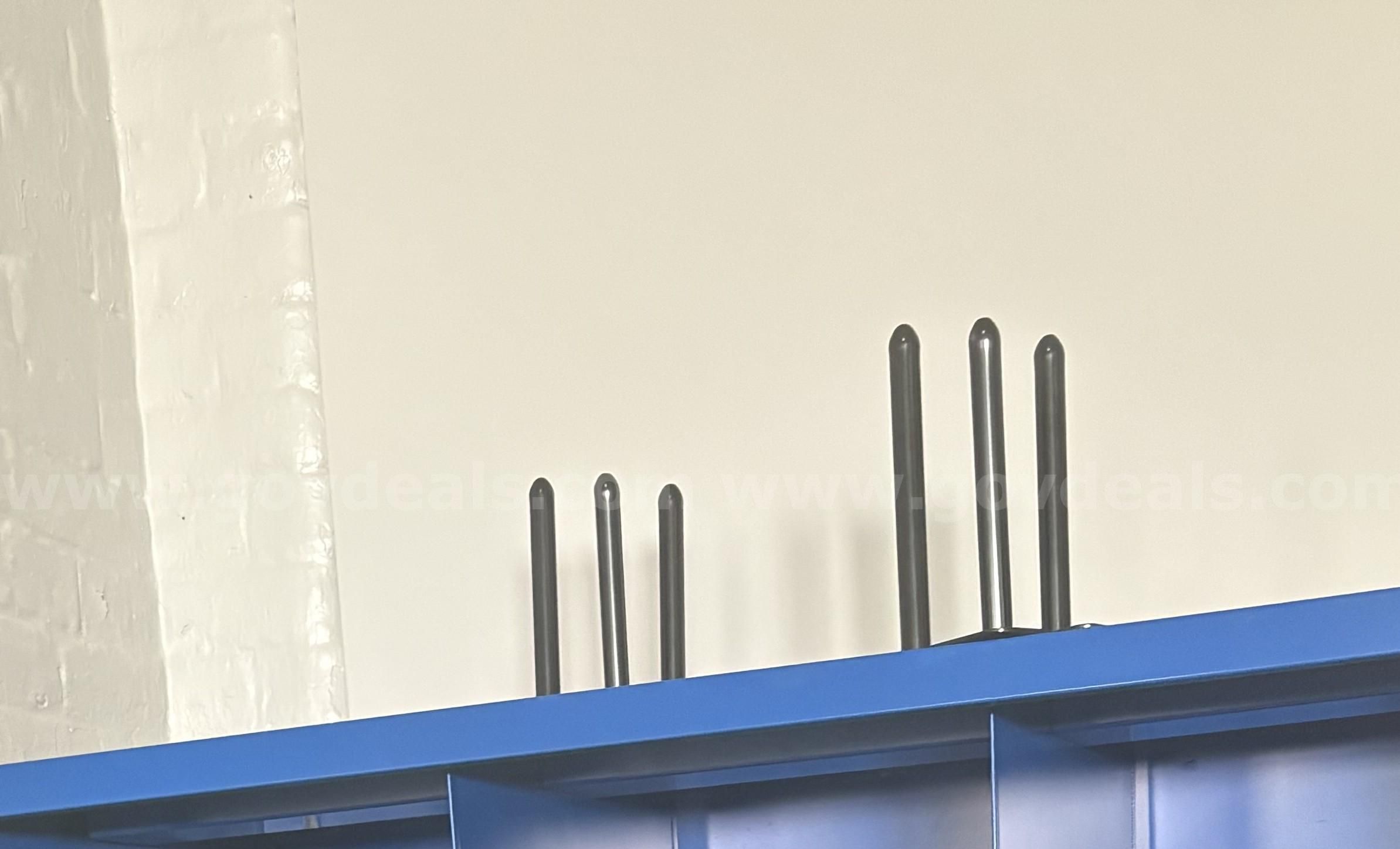 Lot of 4x Heavy-Duty Wall Mount Vertical Barbell Storage Hangers - Industrial Gym Steel