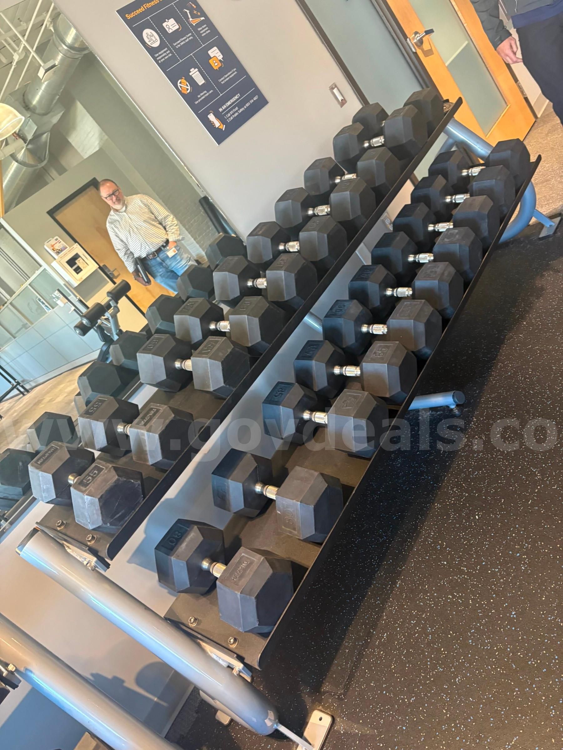 Commercial 55 100 lb Rubber Hex Dumbbell Set Heavy Strength Pairs