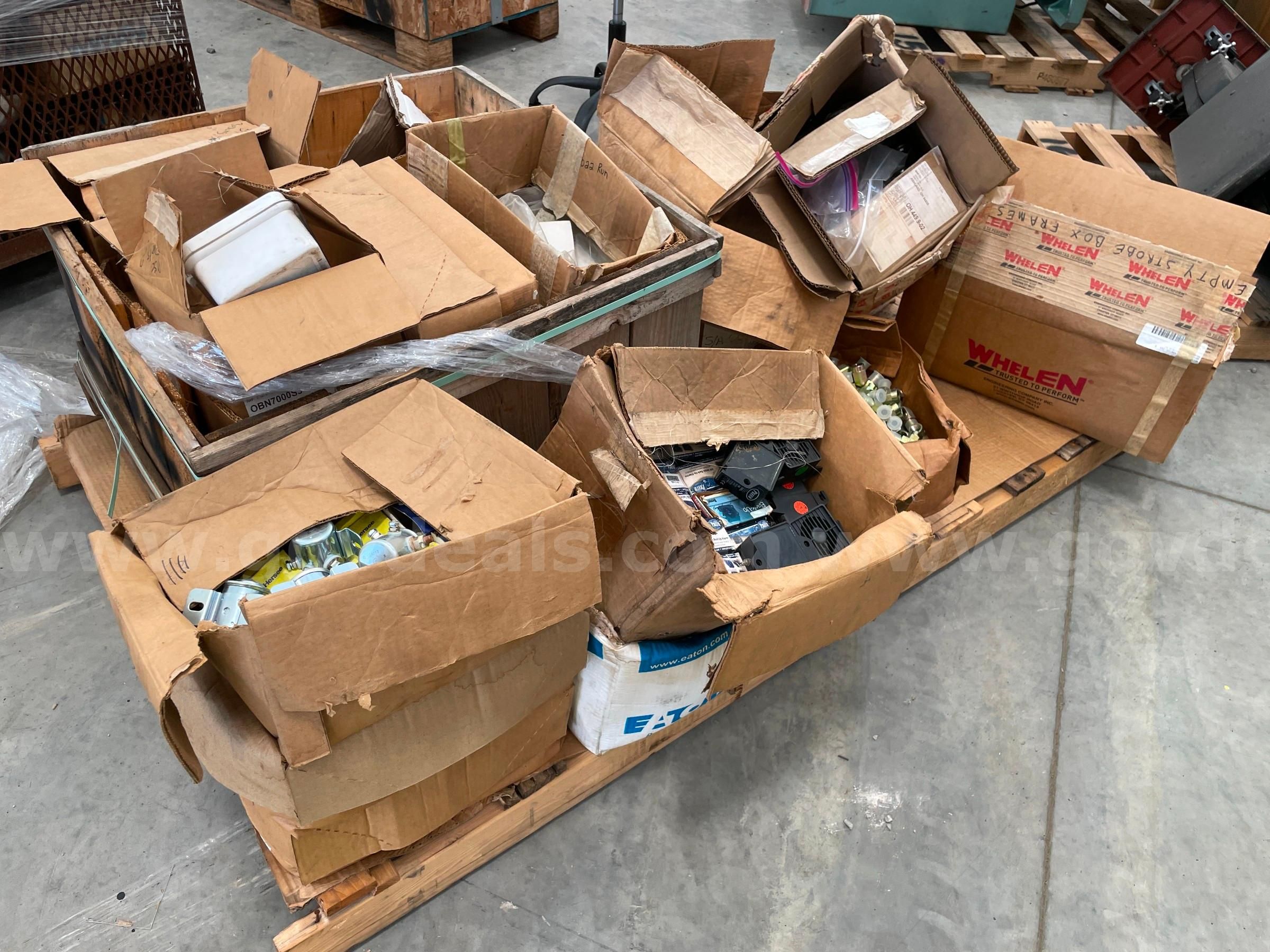 Pallet of International and Freightliner Parts (Fittings Wire Connectors Etc.)