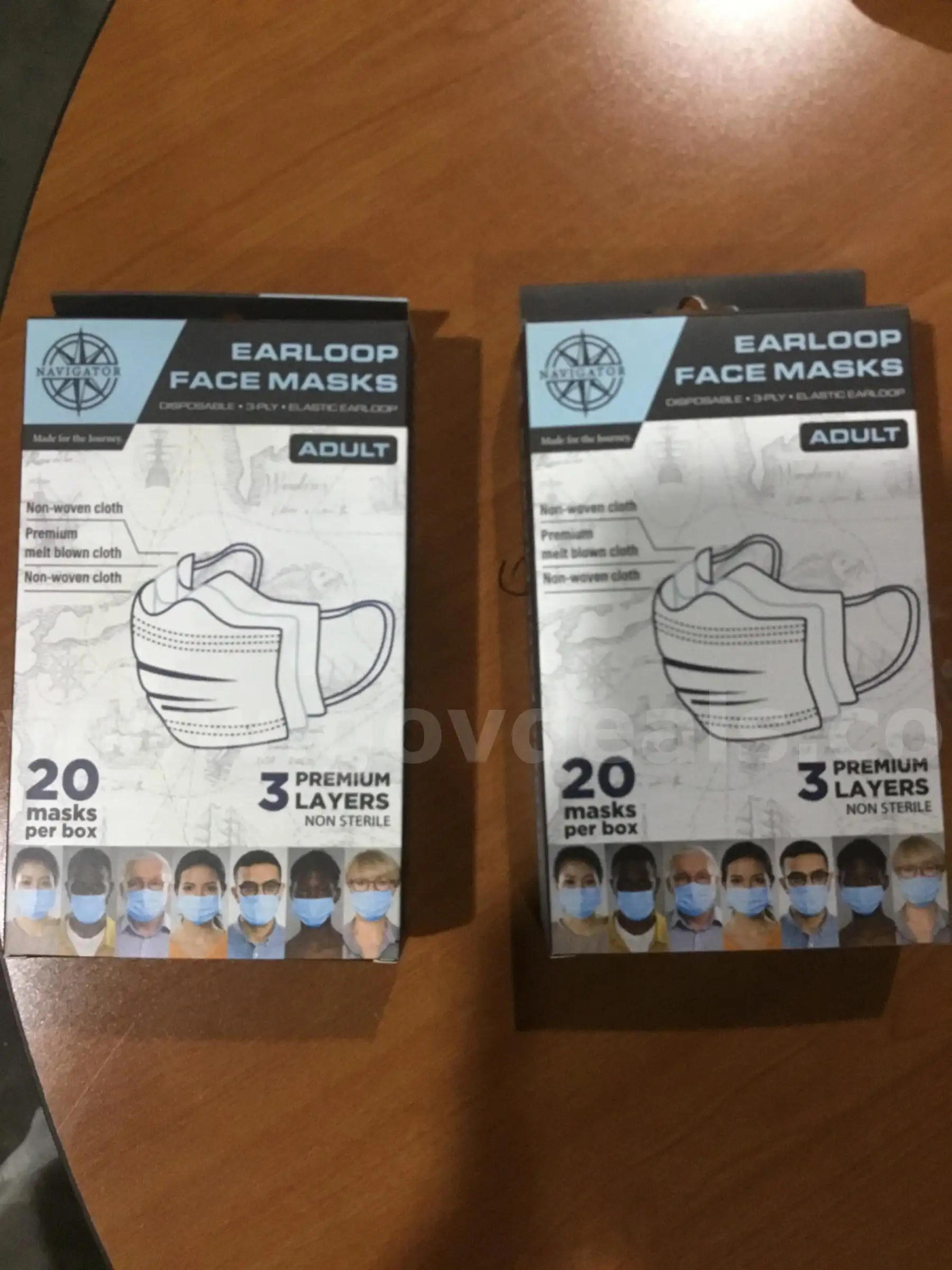 2 boxes of face masks “DH”