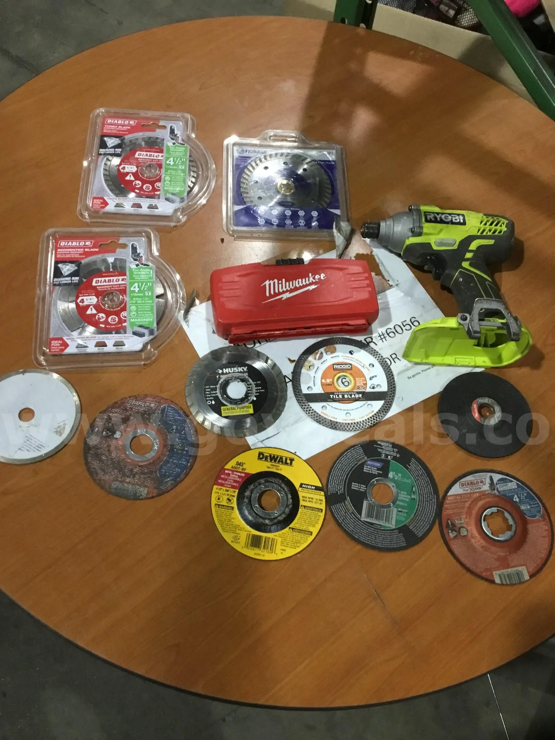 Lot of items-diamond cut blades Ryobi drill gun (NO BATTERY INCLUDED) DH