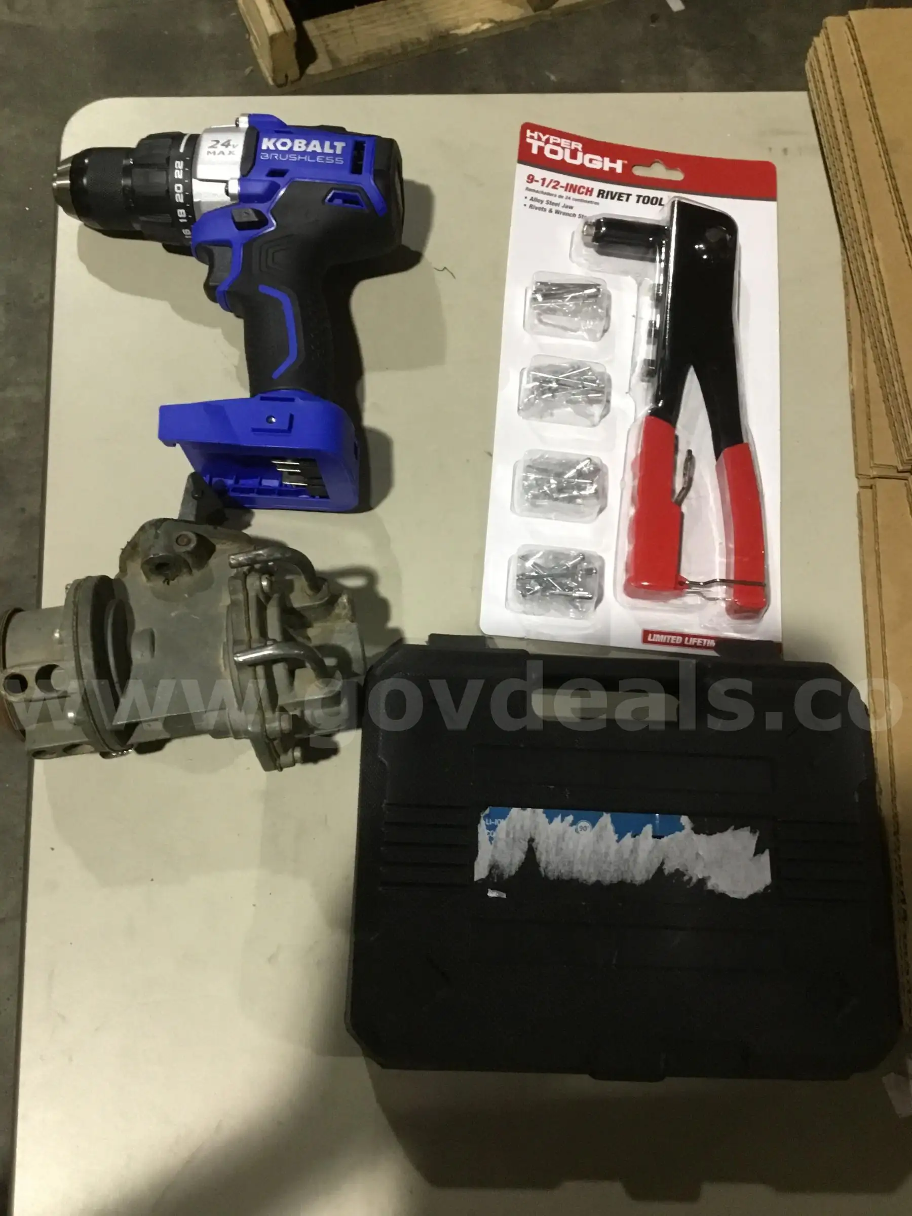 Lot of items-blue & black brushless drill (NO BATTERY INCLUDED) DH