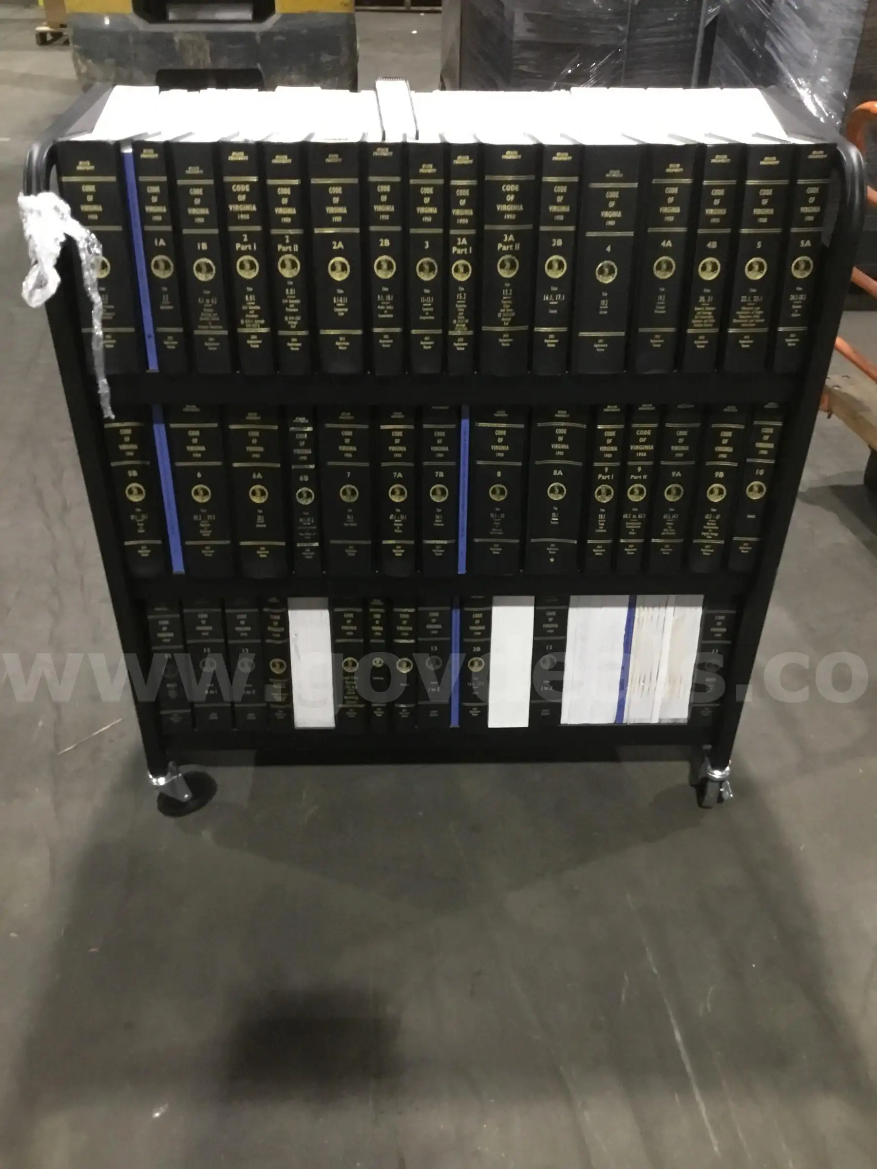 A cart of Code of Virginia books DH