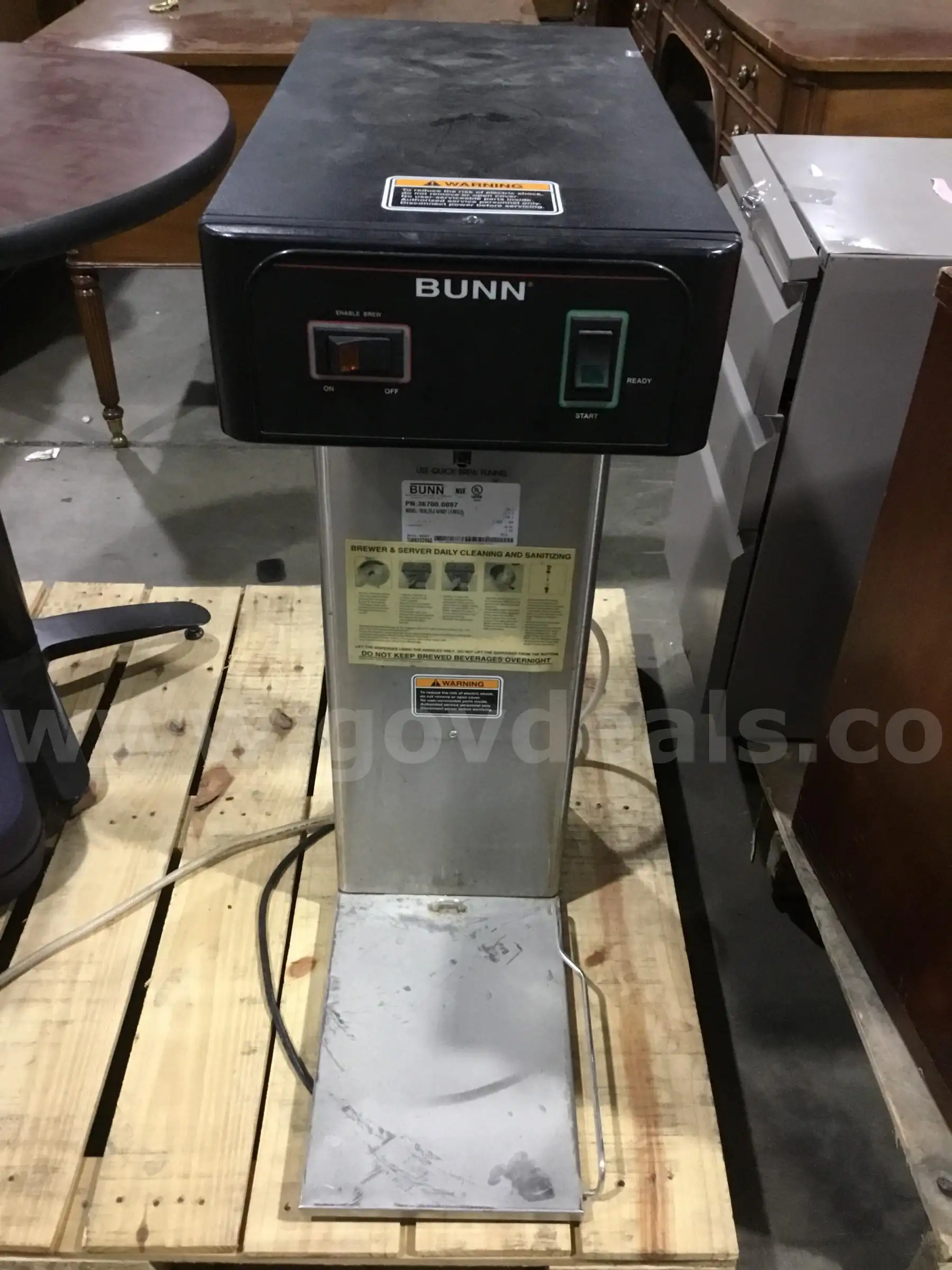 22 (LENGTH) x 34 (HEIGHT) tea brewer (NO OTHER PARTS INCLUDED) DH