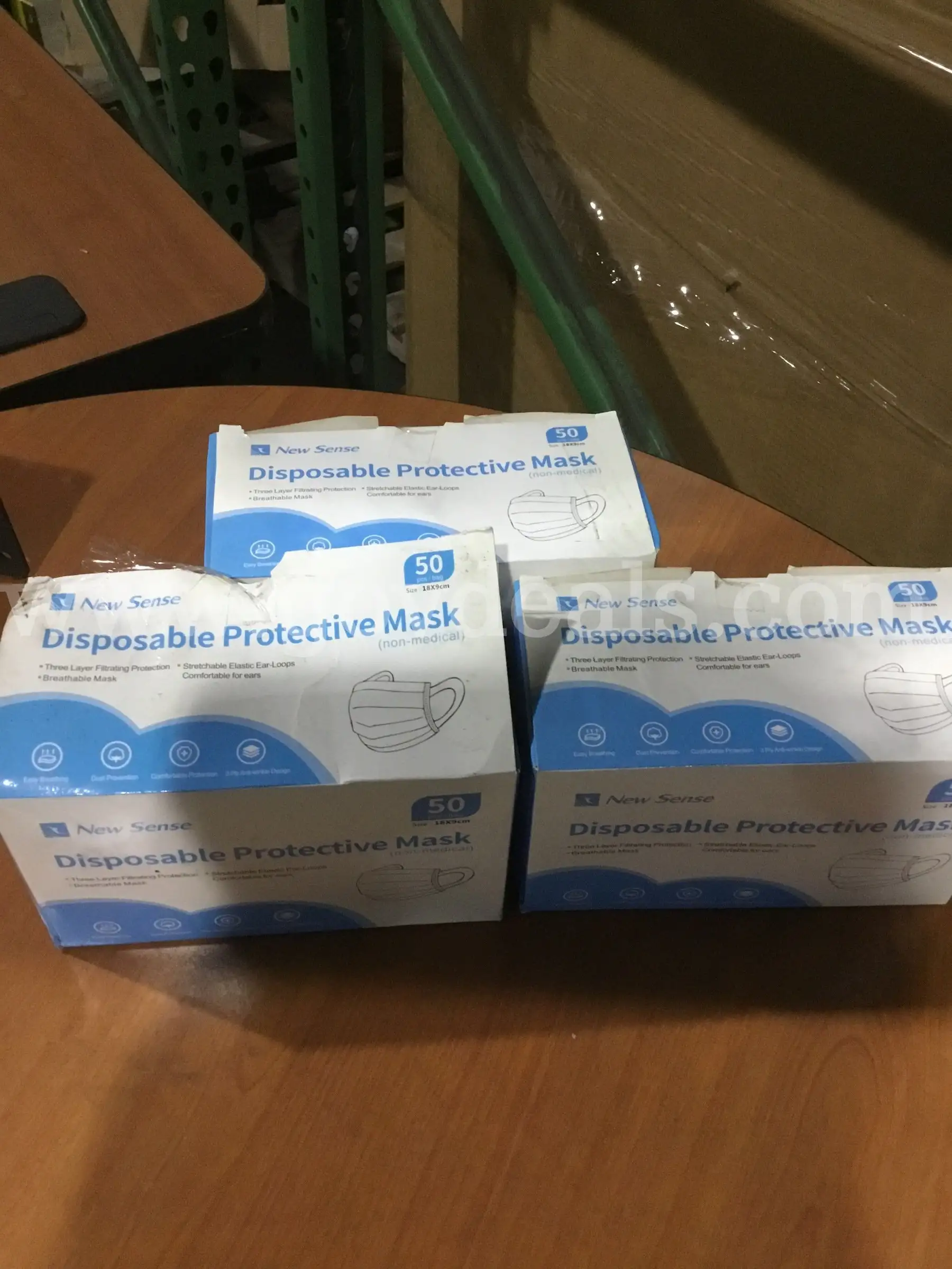 3 boxes of disposable masks DH