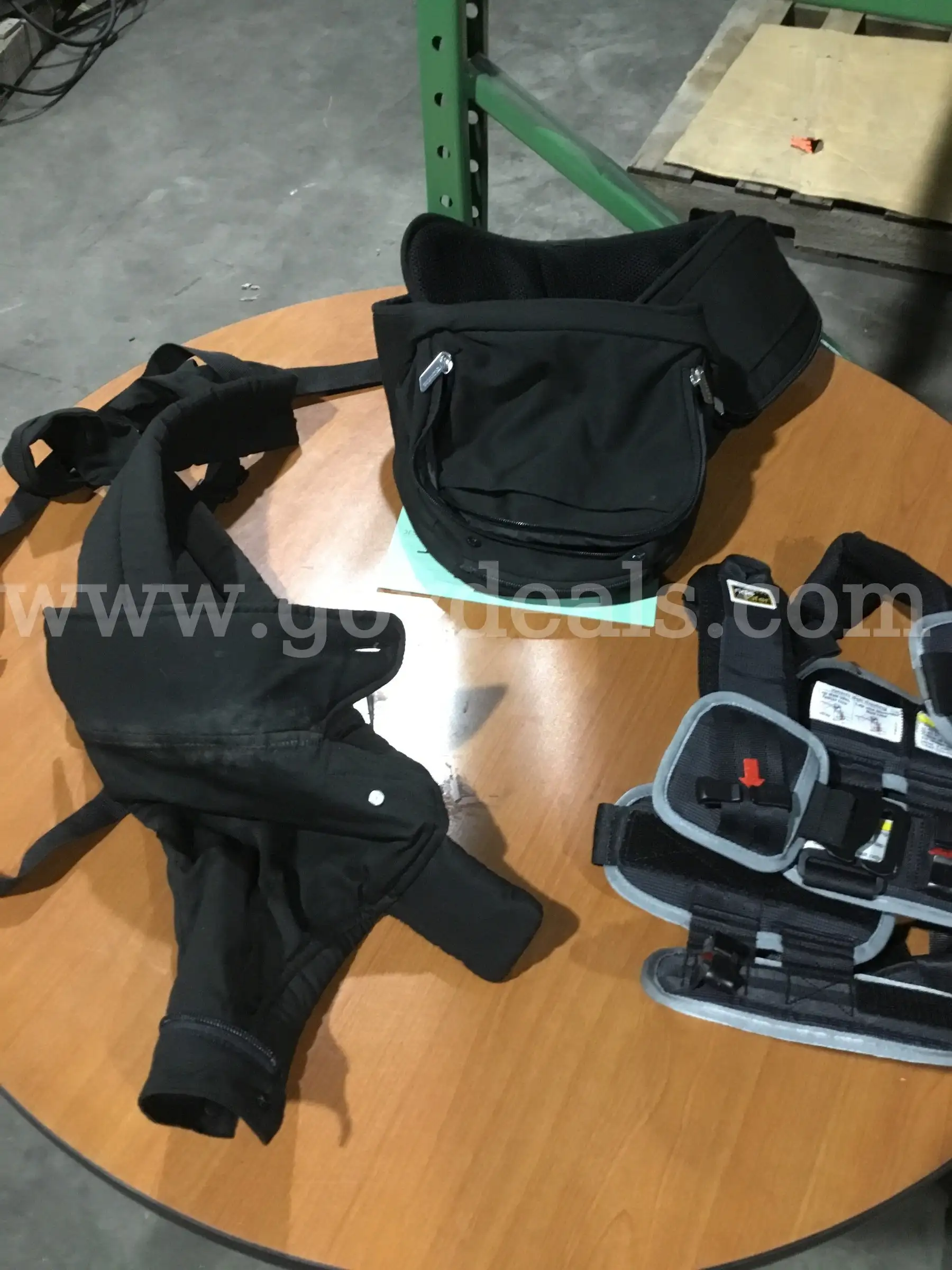 Lot of baby items black wrap carriers DH