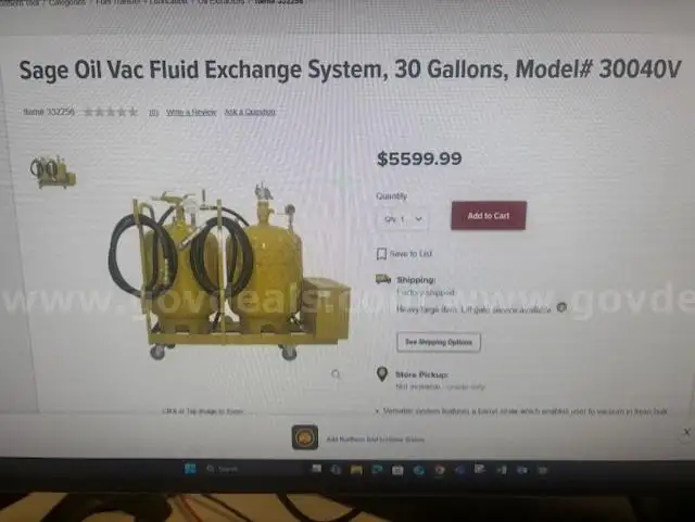 Oil Vac Fluid Exchange System Mobile Lube equipment.