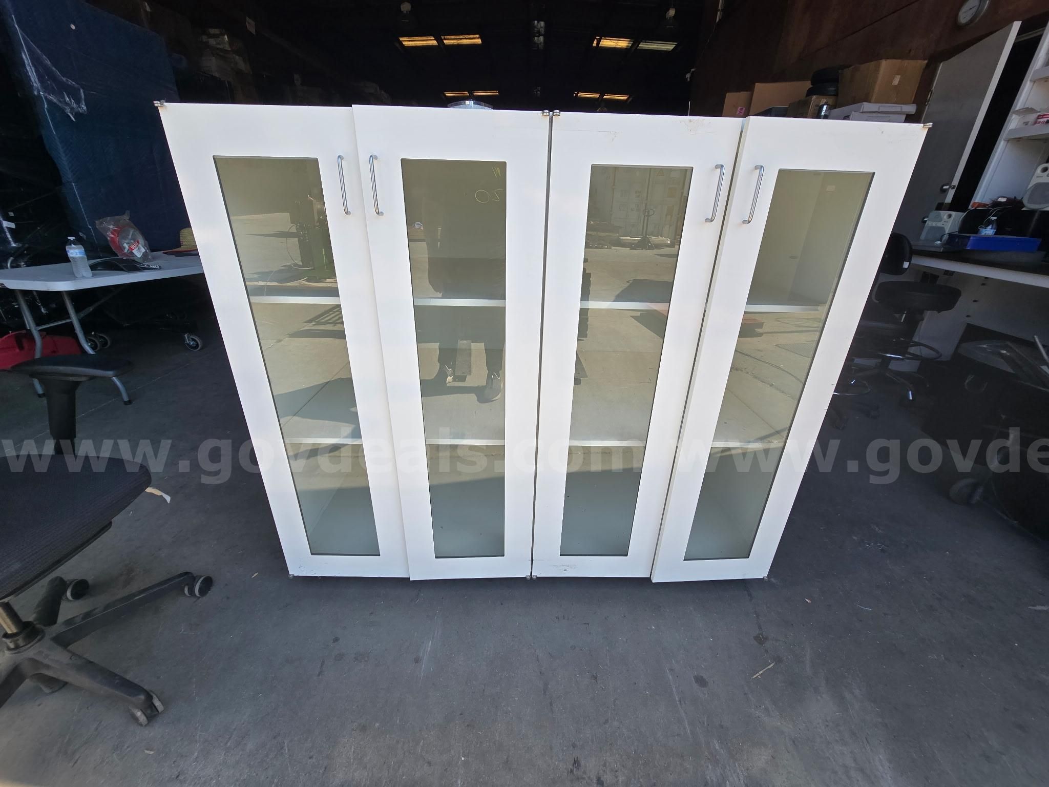Lot of 18x White Lab Multipurpose Cabinets on Wheels