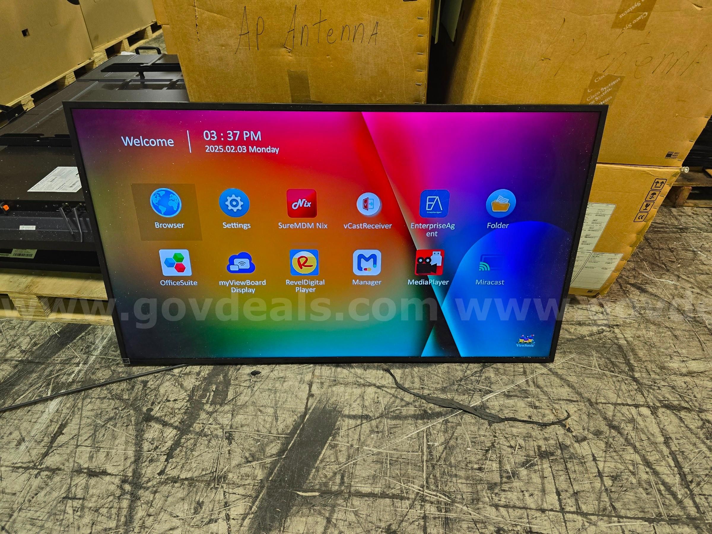 LOT #3 QUANTY OF 1 VIEWSONIC 55 4K VIEW BOARD DISPLAY
